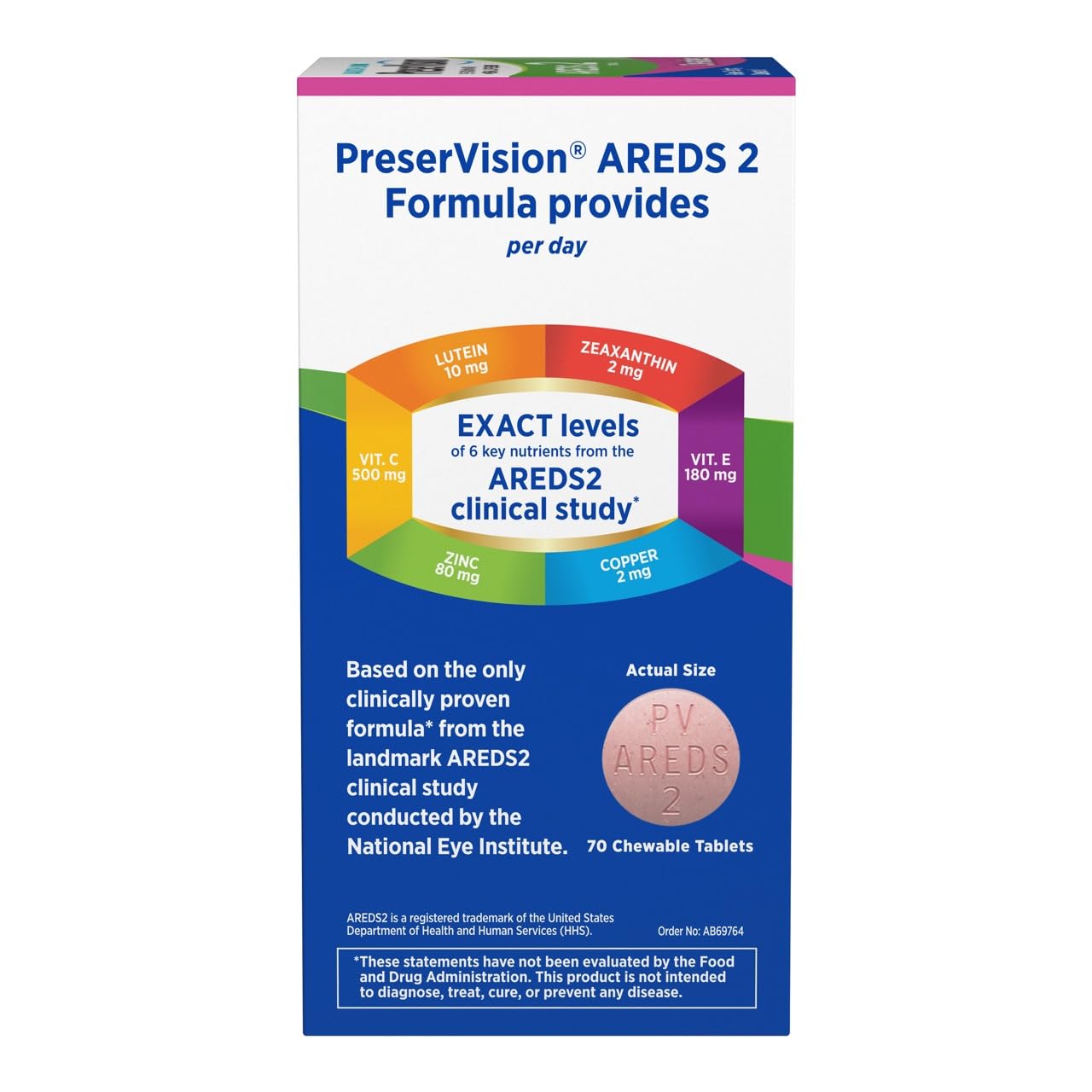 PreserVision AREDS 2 Eye Vitamins, #1 Eye Doctor Recommended Brand, Chewable Lutein and Zeaxanthin Supplement with Vitamin C, Vitamin E,Zinc, and Copper, Mixed Berry, 70 Tablets