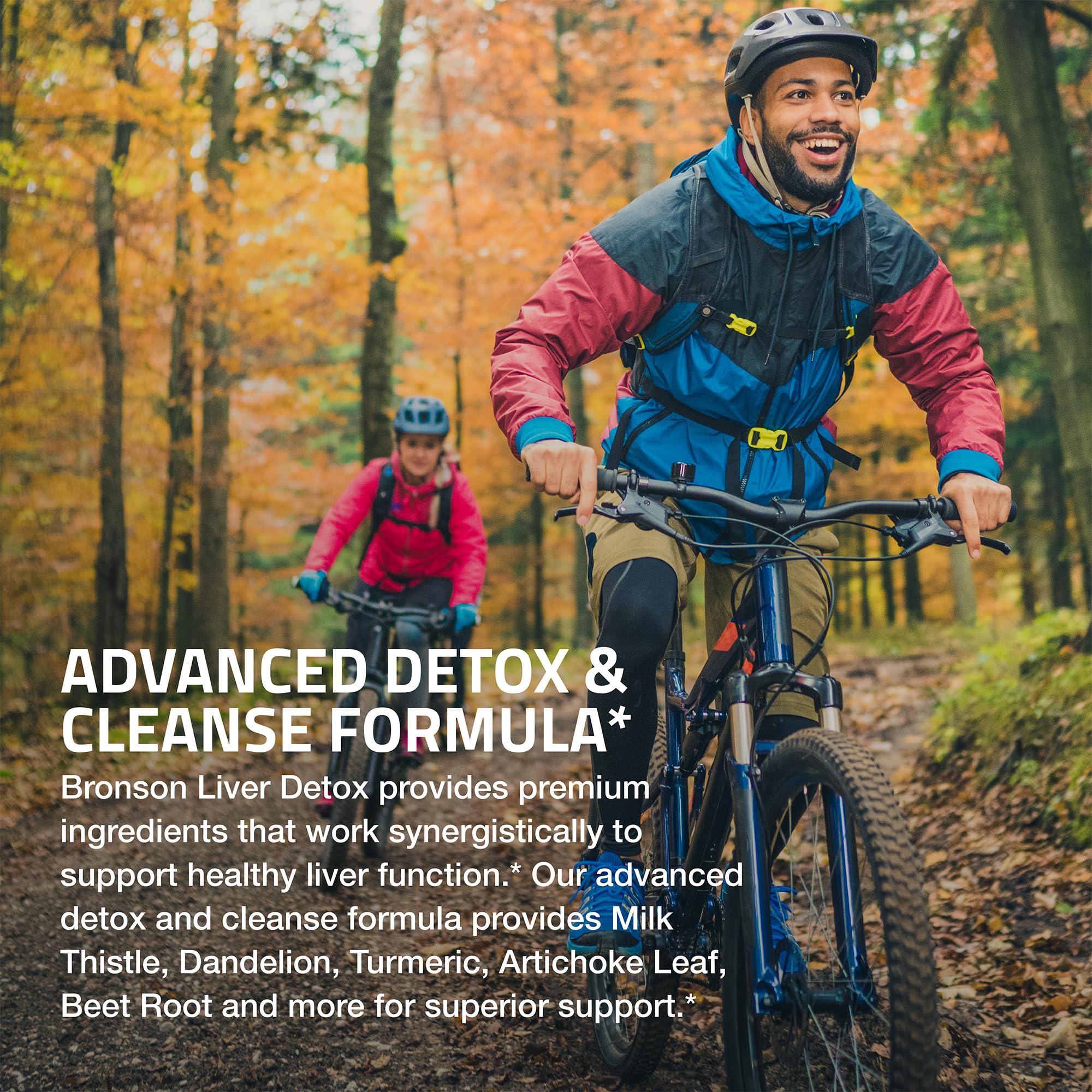 Bronson Liver Detox Advanced Detox & Cleansing Formula Supports Health Liver Function with Milk Thistle, Dandelion Extract, Turmeric, Artichoke Leaf & More, Non-GMO, 180 Vegetarian Capsules