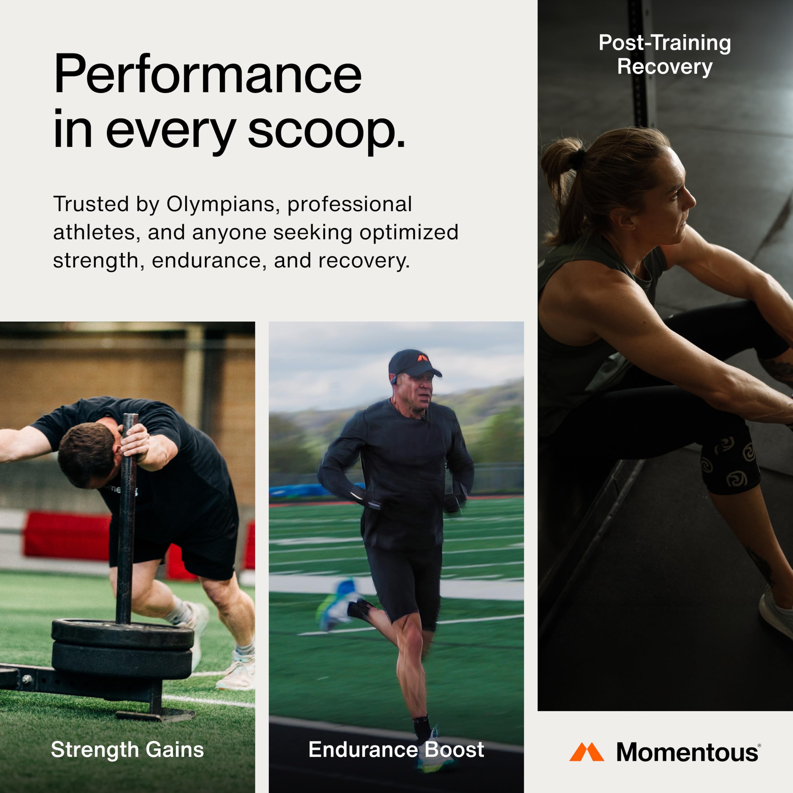 Momentous Creatine Monohydrate Powder - Creapure Creatine Powder - Supports Strength, Lean Muscle, & Recovery for Men & Women - NSF Certified for Sport - 5 g per Serving - 90 Servings