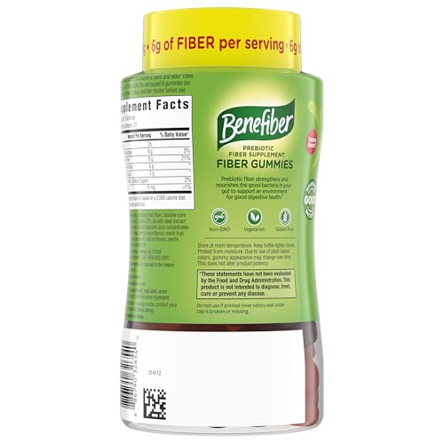 Benefiber Prebiotic Fiber Supplement Gummies for Digestive Health, Assorted Fruit Flavor - 81 Count