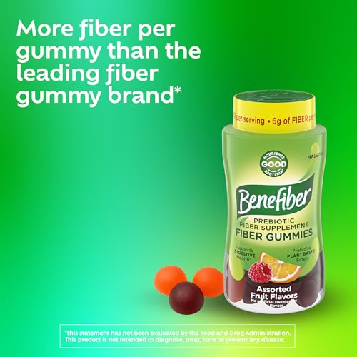 Benefiber Prebiotic Fiber Supplement Gummies for Digestive Health, Assorted Fruit Flavor - 81 Count