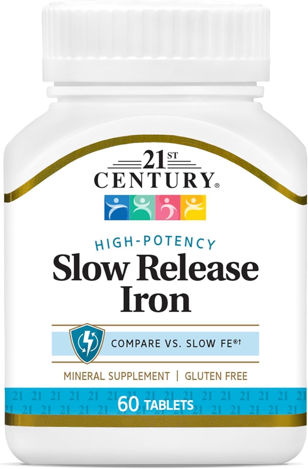 21st Century Slow Release Iron Tablets, 60 Count (Pack of 3)