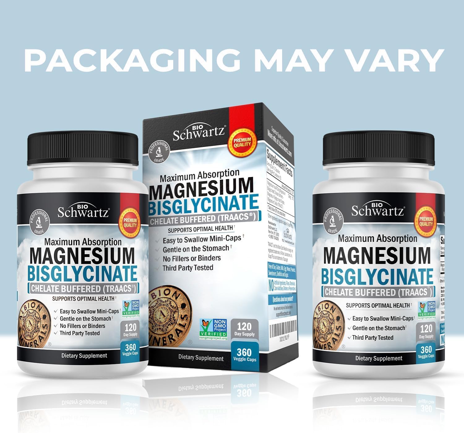 Magnesium Bisglycinate Chelated Supplement - High Absorption Magnesium Glycinate Supplement for Women and Men - Sleep, Muscle, Bone & Joint Support - Non-GMO, Non-Laxative Chelate - 360 Capsules