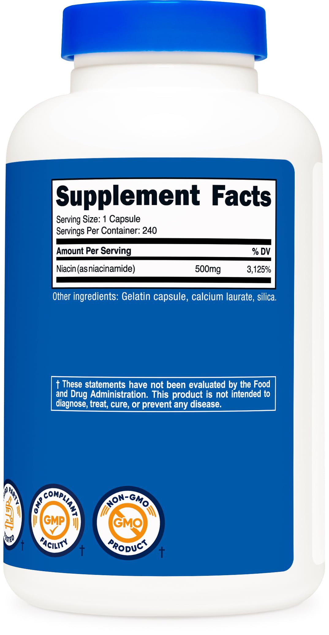 Nutricost Niacinamide (Vitamin B3) 500mg, 240 Capsules (3 Bottles)