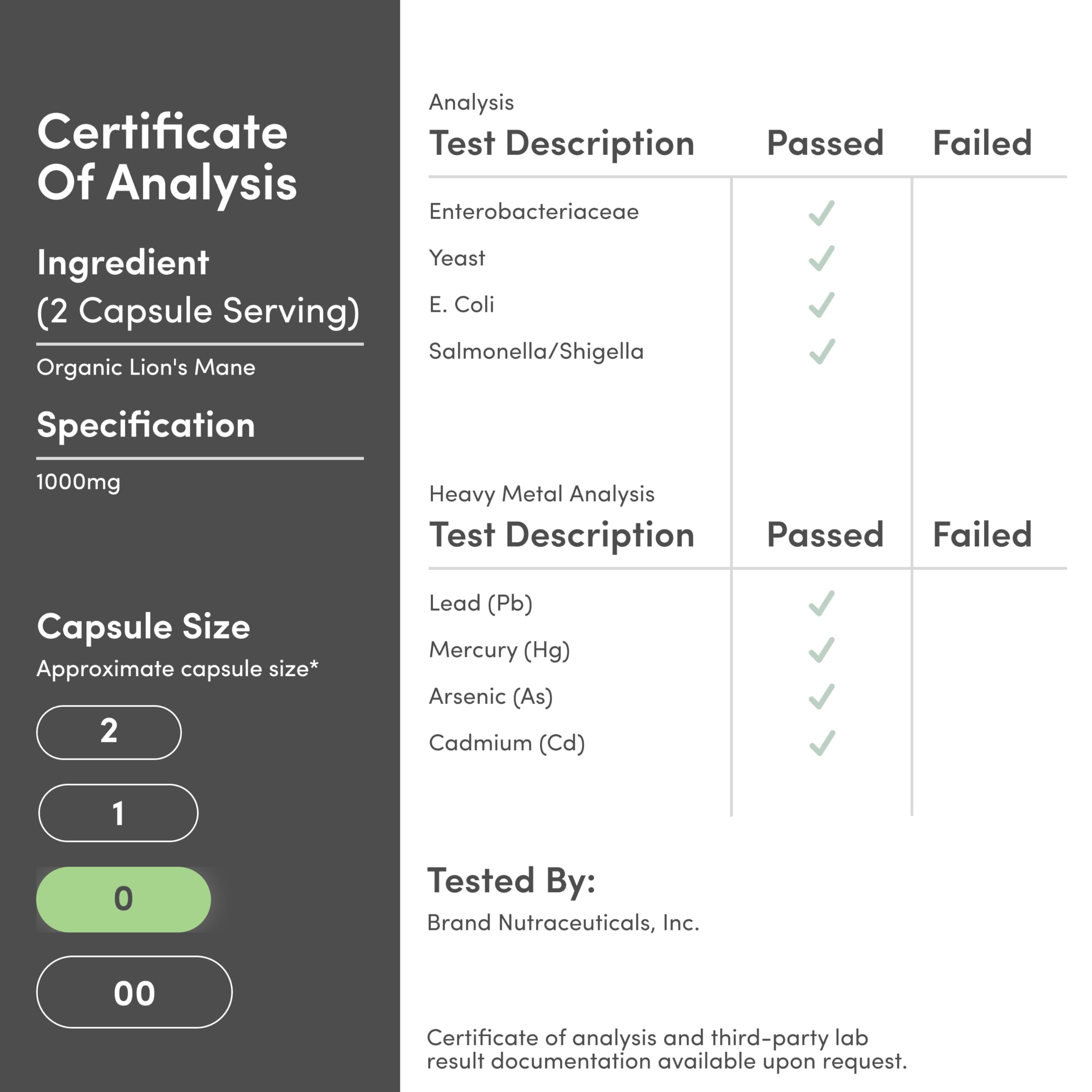Organic Lions Mane Mushroom Capsules (120 Count), for Focus Support and Immune Health, Third Party Tested and Grown in The USA - by Double Wood