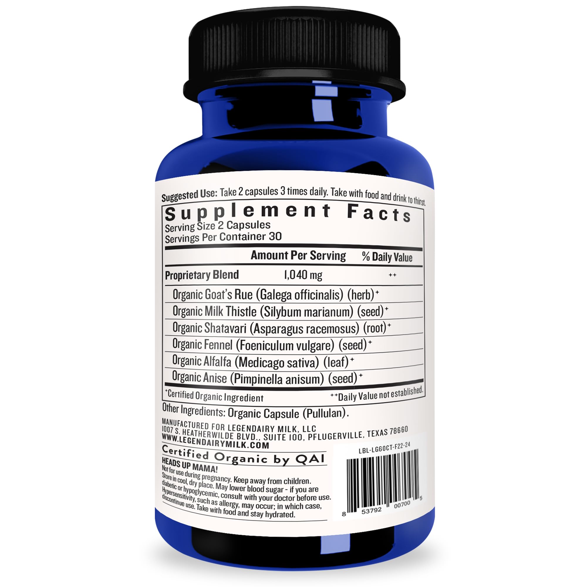 Legendairy Milk Liquid Gold Lactation Support | Lactation Supplement with Organic Goats Rue, Milk Thistle, Shatavari, Fennel, Alfalfa & Anise | Breastfeeding Supplements, 60 Count