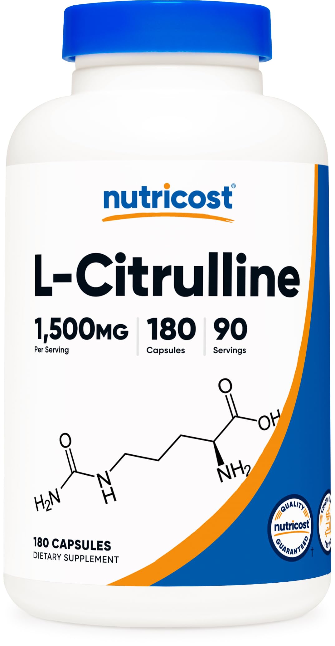Nutricost L-Citrulline 750mg, 180 Capsules (2 Bottles)