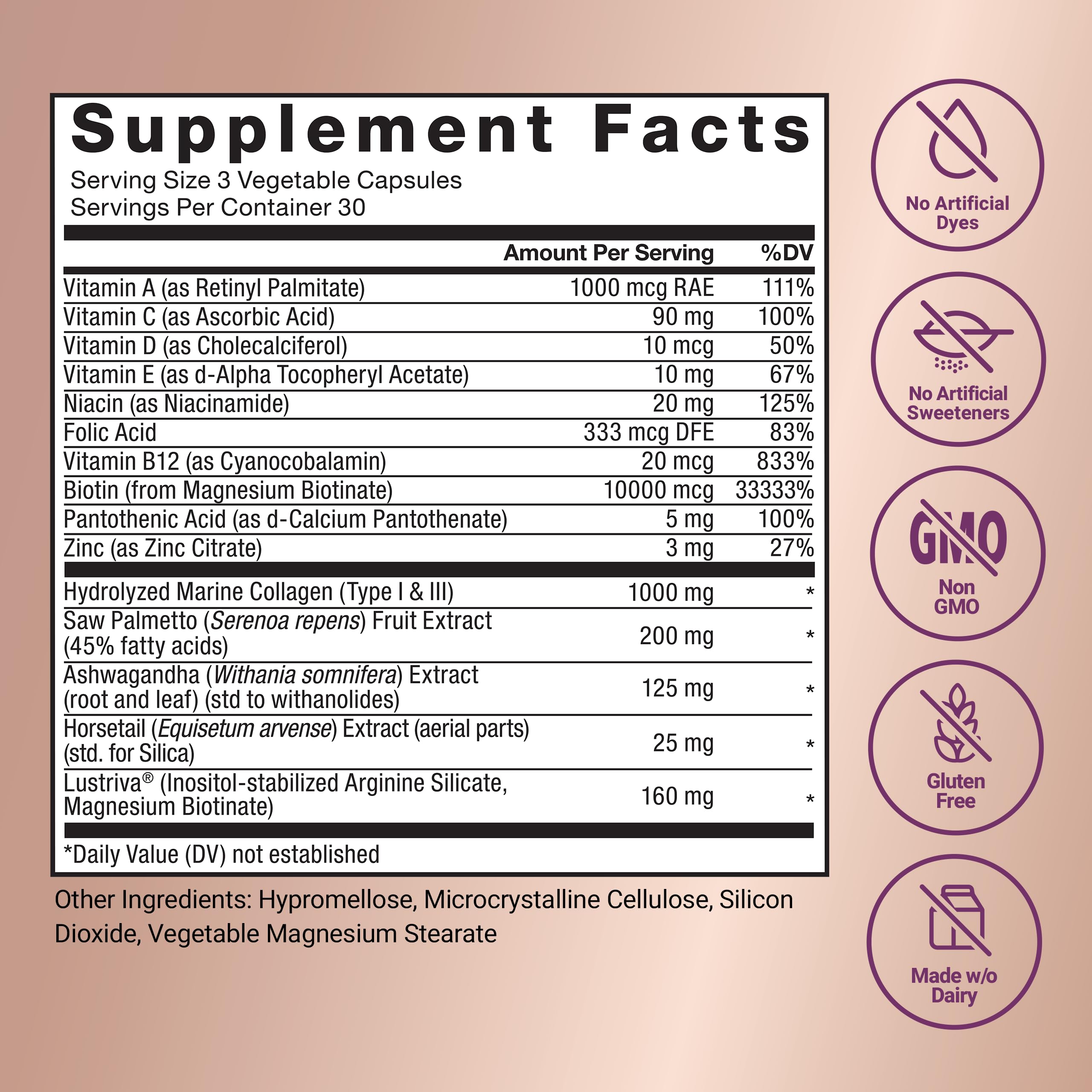 Force Factor Hair Growth Accelerator Multivitamin for Women & Men, with Lustriva, Biotin, Horsetail & Vitamins A, B12, C, D & E for Thicker Hair, Healthier Skin & Nails, 90 Capsules