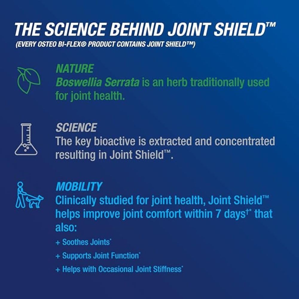 Osteo Bi-Flex Glucosamine Triple Strength Plus Turmeric Supplement with Curcumin for Joint Support and Range of Motion, 40 Day Supply, 80 Coated Tablets, Joint Health Nutritional Supplements