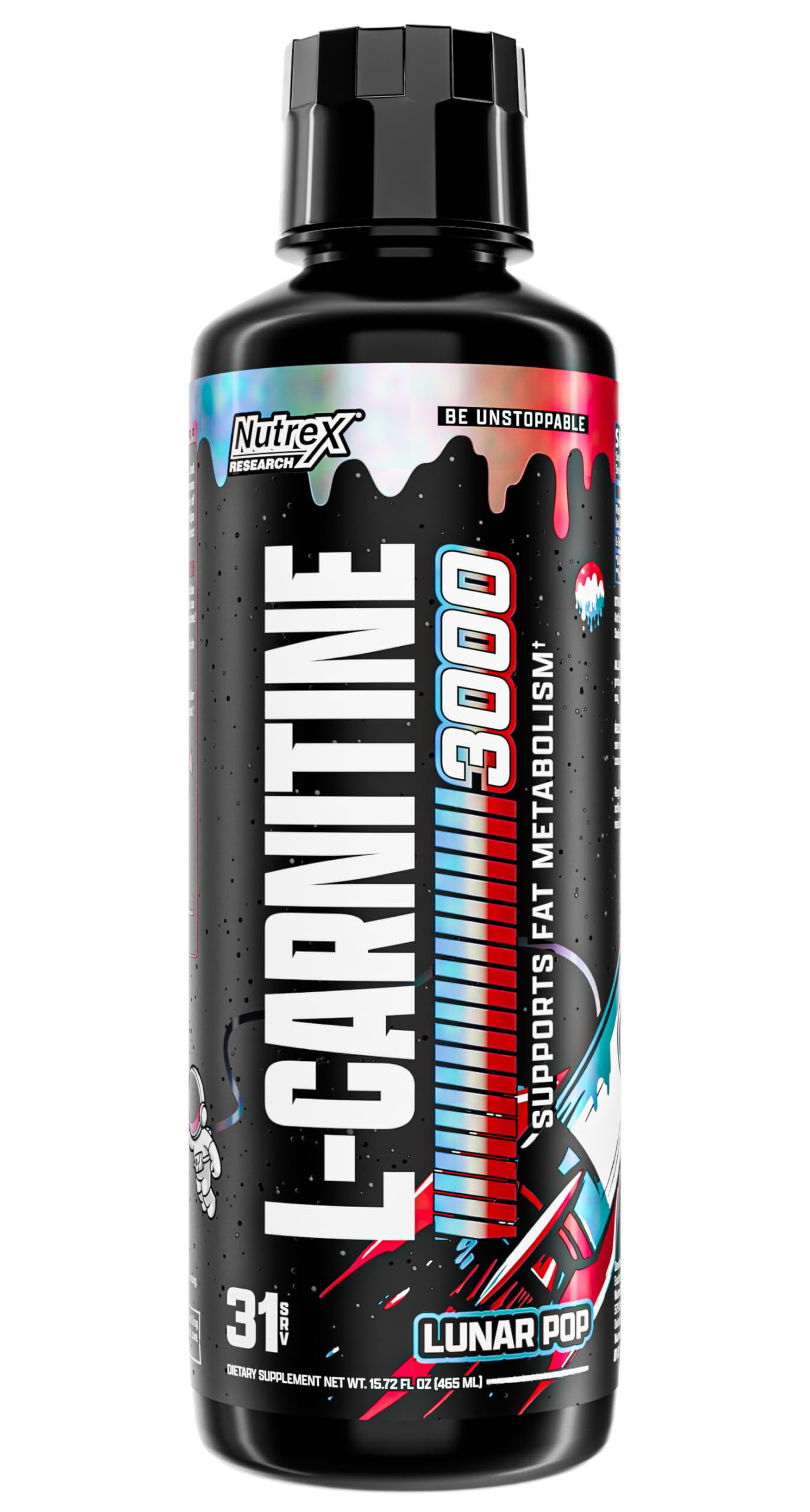 Nutrex Research Liquid Carnitine 3000 | Premium Liquid Carnitine, Stimulant Free, 31srv Oz (Lunar Pop)