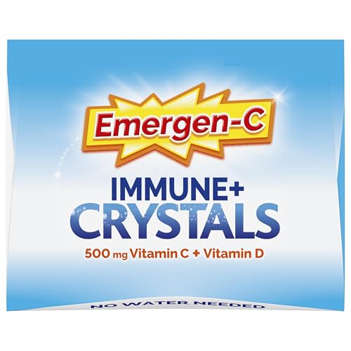 Emergen-C Immune Plus Crystals, On-The-Go Immune Support Supplement with Vitamin C, Vitamin D, B Vitamins, Zinc and Manganese, Berry Lemonade - 28 Stick Packs
