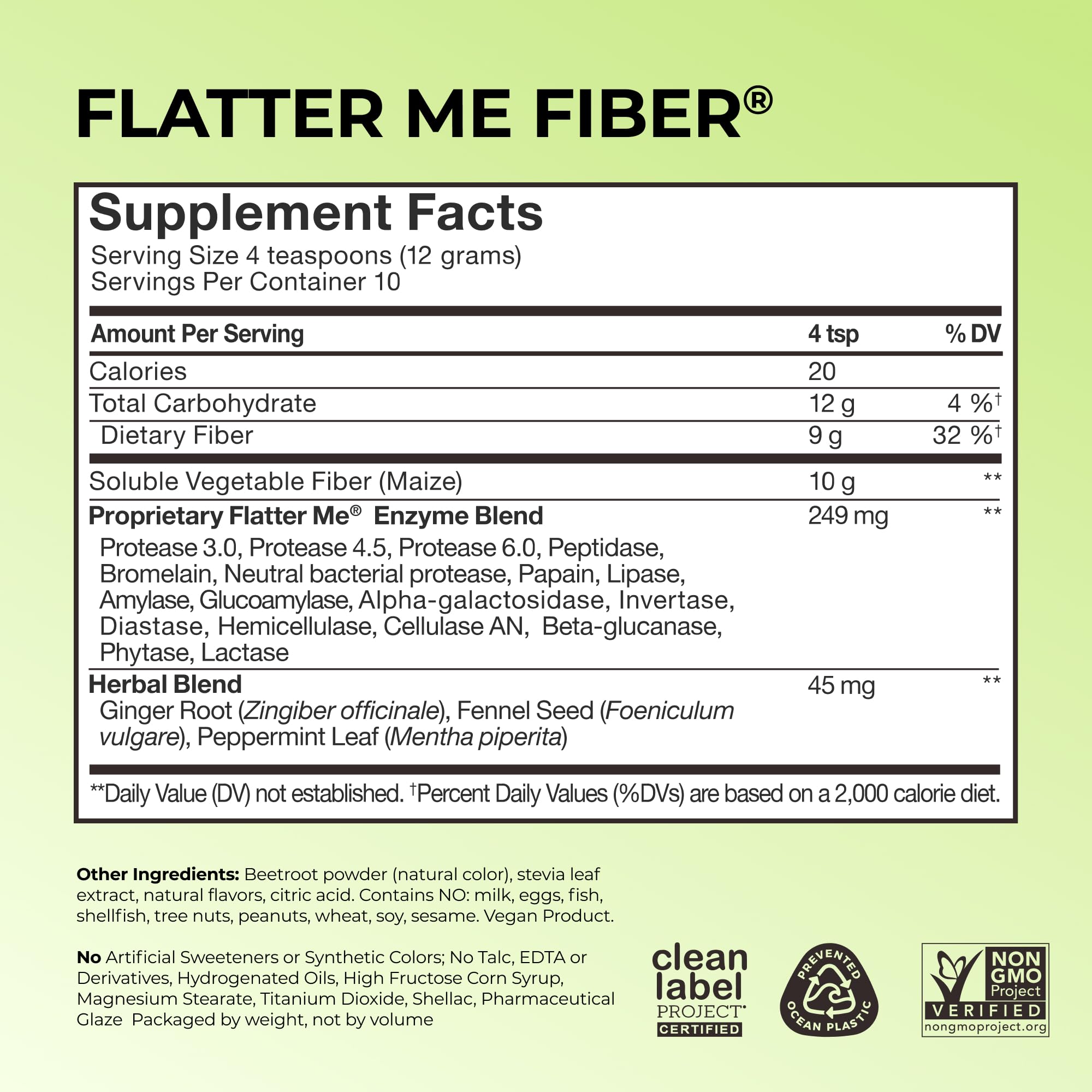 HUM Flatter Me Fiber Supplement for Women & Men, Prebiotics & Digestive Enzymes to Support Weight & Bloating, Digestive & Gut Health, Fiber Powder Drink Mix, Strawberry Lemon - 10 Servings