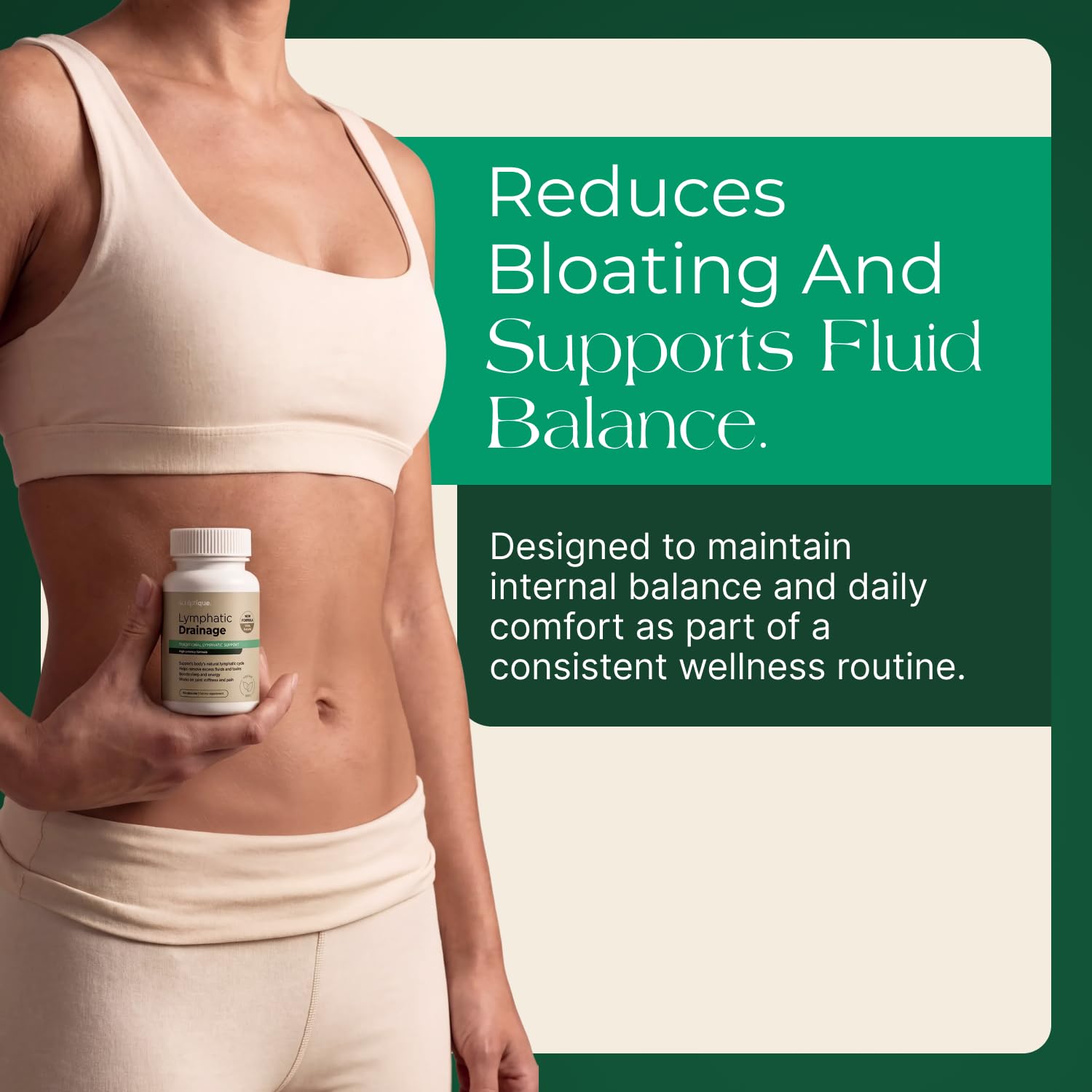 Sculptique Lymphatic Drainage Supplement – Lymphatic Drainage Capsules with Dandelion, Burdock, Cleavers & Echinacea, Supports Bloating, Fluid Balance & Daily Lymphatic Wellness – 60 Capsules