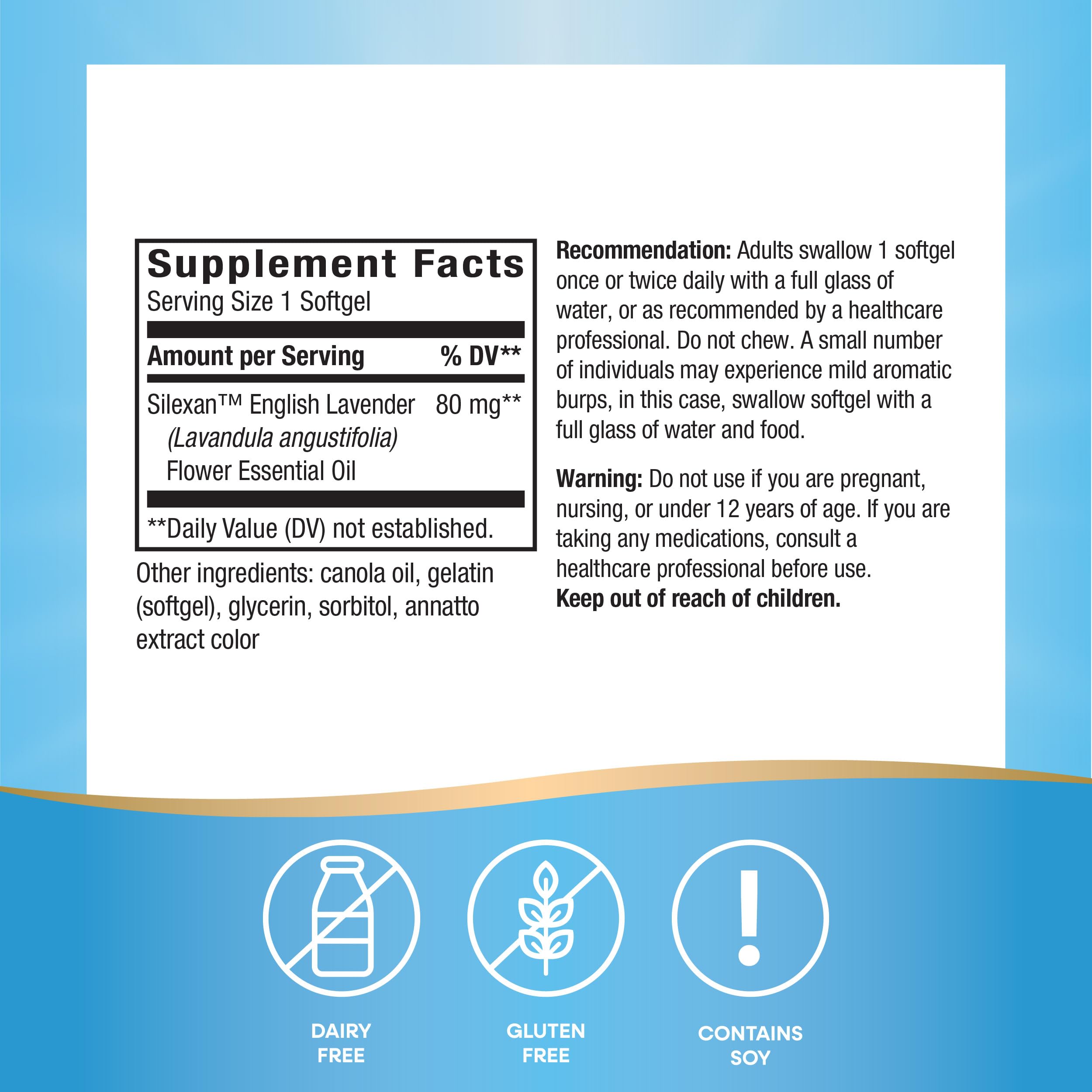 Nature's Way CalmAid, Helps Manage Stress and Tension*, Clinically Studied Lavender, Non-Drowsy, 90 Softgels