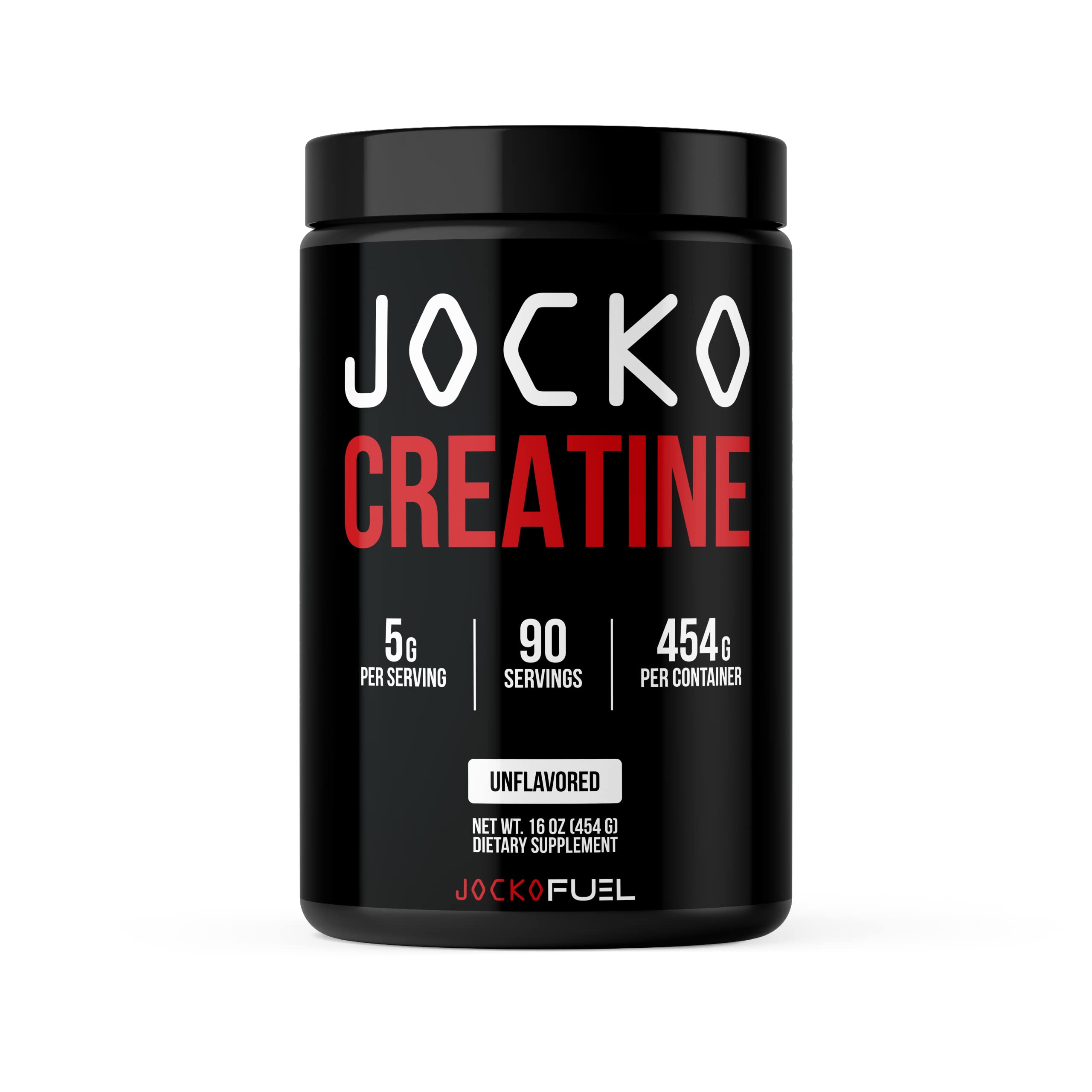 Jocko Fuel Creatine Monohydrate Powder - Creatine for Men & Women, Supplement for Athletic Performance & Muscle Health, 90 Servings 16 oz (Unflavored) (16 OZ JAR)