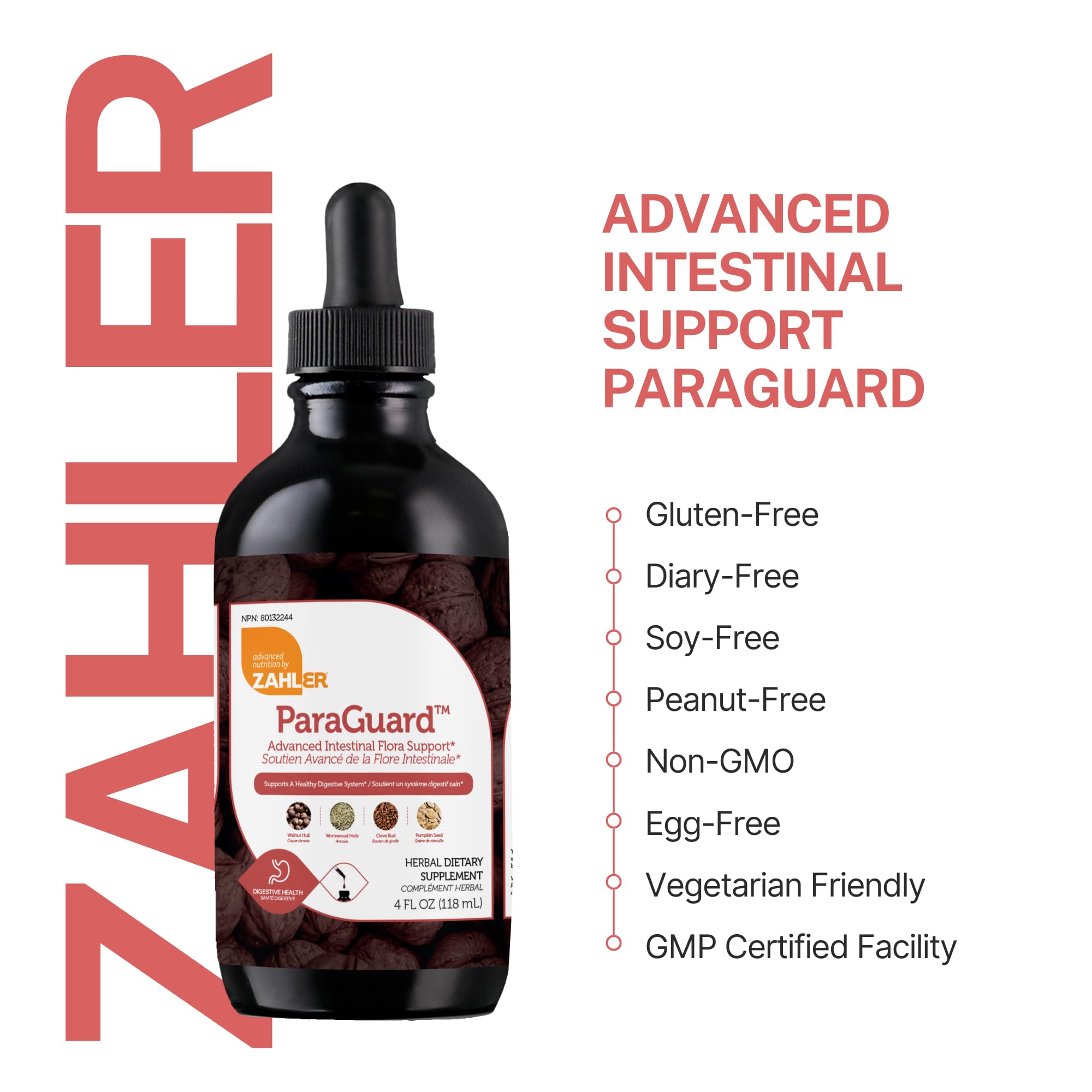Zahler - ParaGuard Liquid Drops - Gut Health Supplement - Formula has Wormwood, Garlic Bulb, Pumpkin Seed, Clove & More - Natural Support for Humans - Certified Kosher (4 Oz) (4 oz., Drop)