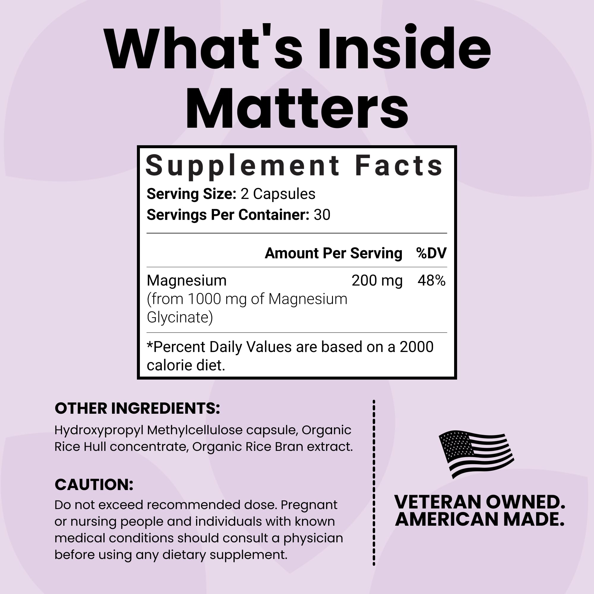 Luma Nutrition Magnesium Glycinate 1000mg - Support Stress, Sleep, Nerve & Muscle Health - 500mg Pure Magnesium Supplement Capsules - Chelated for High Absorption - 60 Veggie Capsules