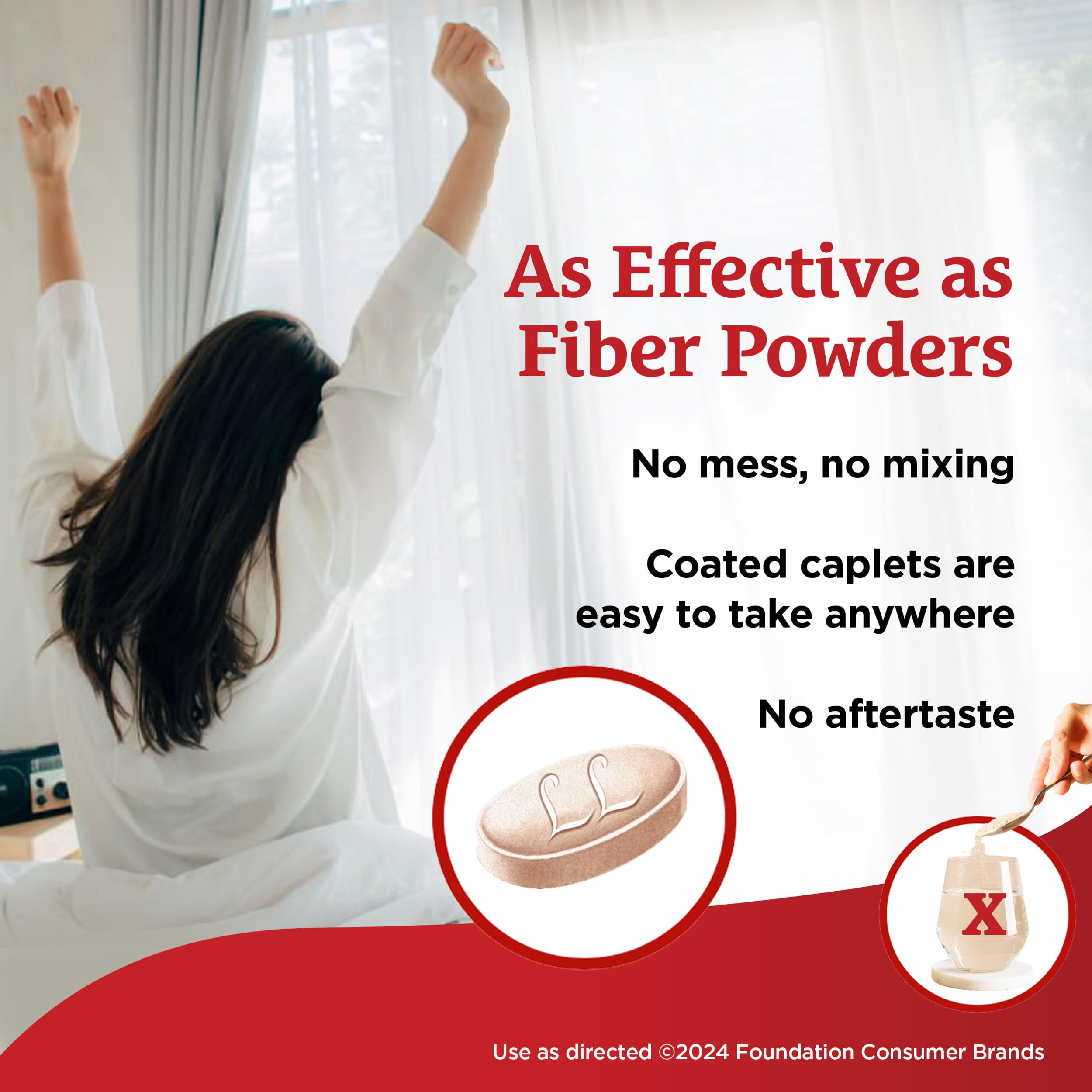 FiberCon Fiber Therapy Coated Caplets, Safe, Simple & Comfortable Insoluble Fiber for Bowel Irregularity, Comfortable Constipation Relief with No Gas or Bloating, 140 Caplets