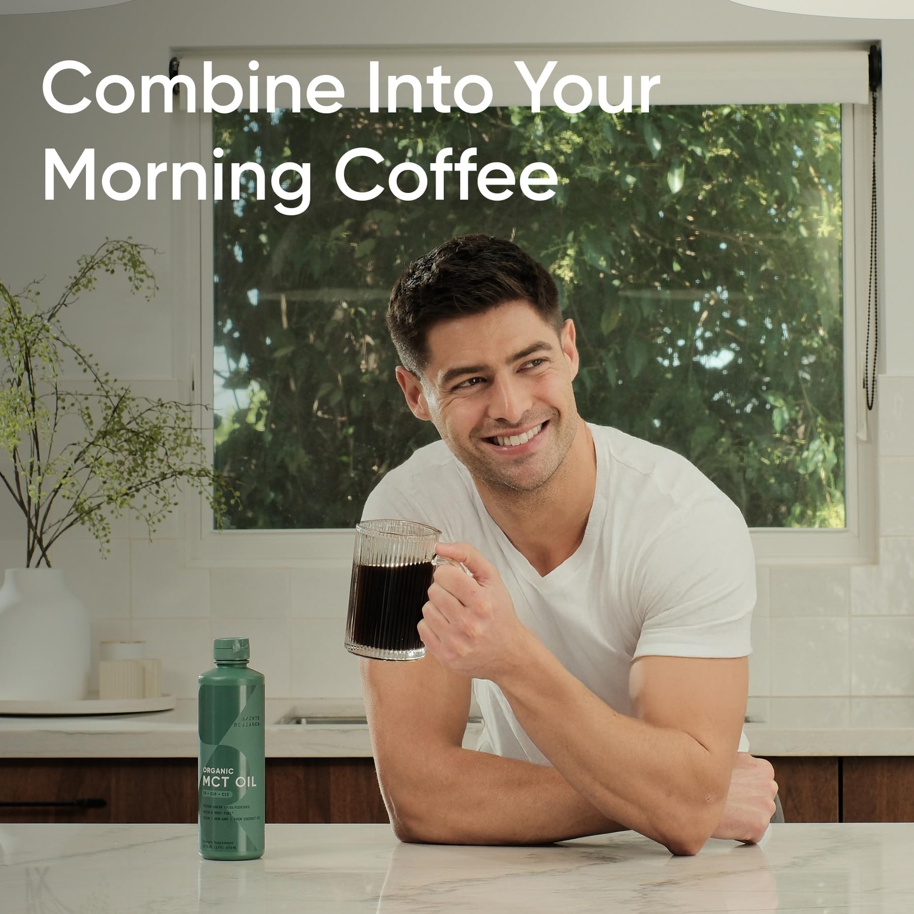 Sports Research Organic MCT Oil - Keto & Vegan MCTs C8, C10, C12 from Coconuts - Fatty Acid Brain & Body Fuel, Non-GMO & Gluten Free - Flavorless Oil, Perfect in Coffee, Tea & Protein Shakes - 32 oz