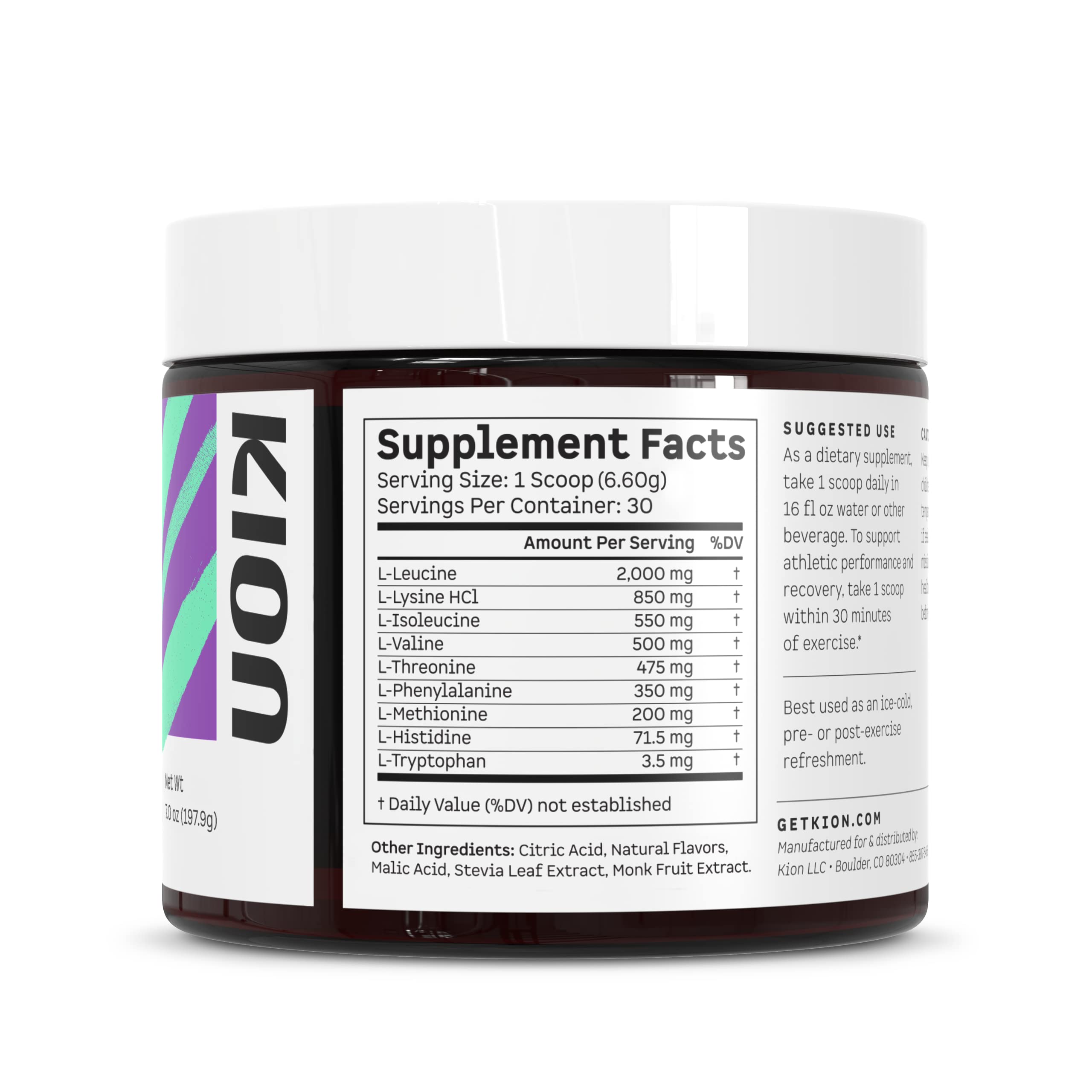 Kion Aminos - Essential Amino Acids Supplement, Essential Amino Acids Powder for Muscle Recovery, BCAA EAA No Caffeine, Amino Acid Powder, Essential Amino Energy - 30 Servings, Mixed Berry