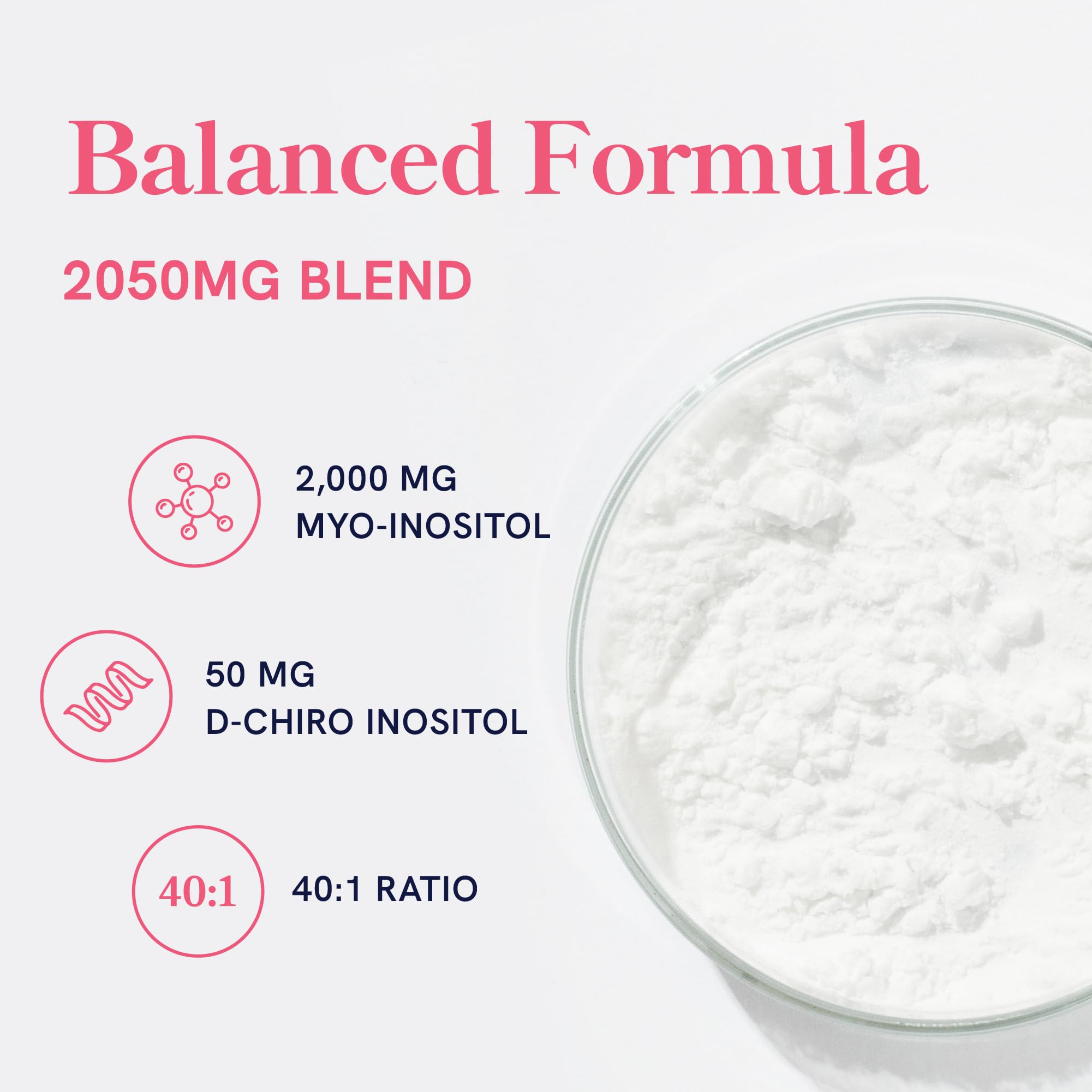 Myo-Inositol & D-Chiro Inositol for Hormone Balance for Women | Fertility, Ovarian Health & Cycle Support | Ideal 40:1 Ratio, Myoinositol 2000mg & D Chiro 50mg | Ovarian Support Vitamins | 120 Ct.