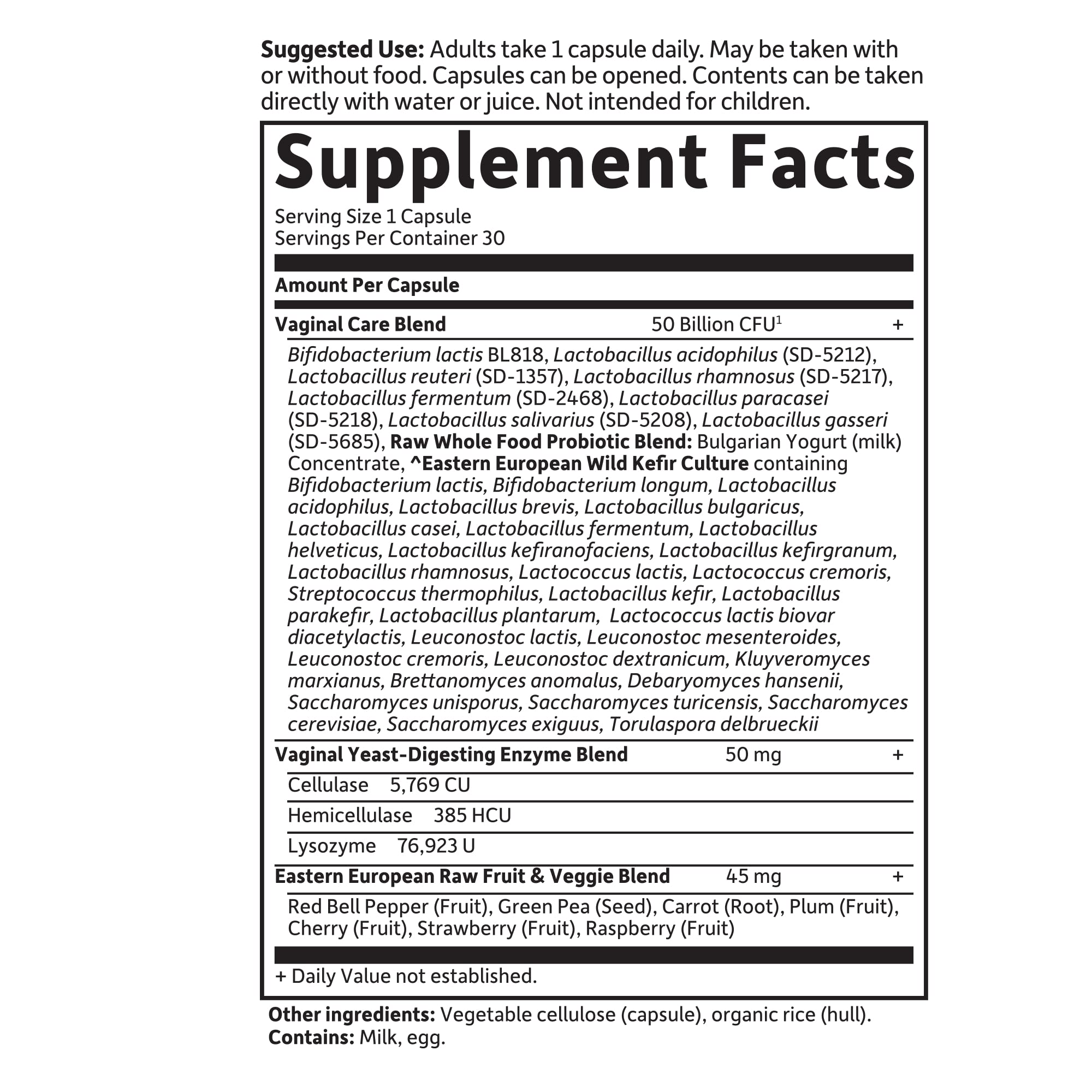 Garden of Life Raw Probiotics Vaginal Care - 50 Billion CFU - 38 Probiotic Strains - Supports Vaginal & Urinary Tract Health - Shelf Stable - 30 Vegetarian Capsules