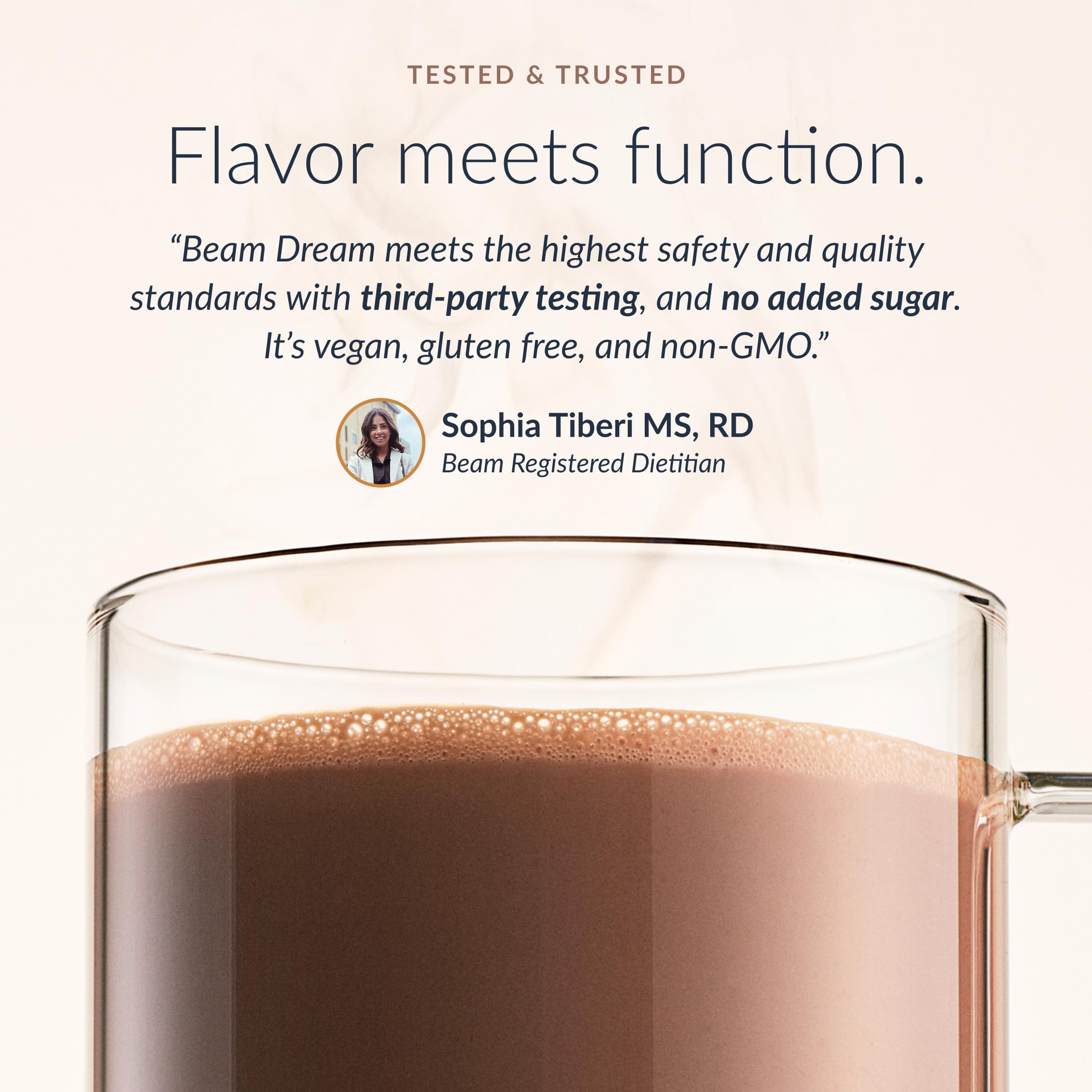 Beam Dream Sleep Powder Brownie Batter, L-Theanine, Apigenin, Reishi & Magnesium, Third Party Tested Natural Sleep Aid & Sleep Supplement, Health and Wellness Gift, Natural Sleep Support, 30 Servings