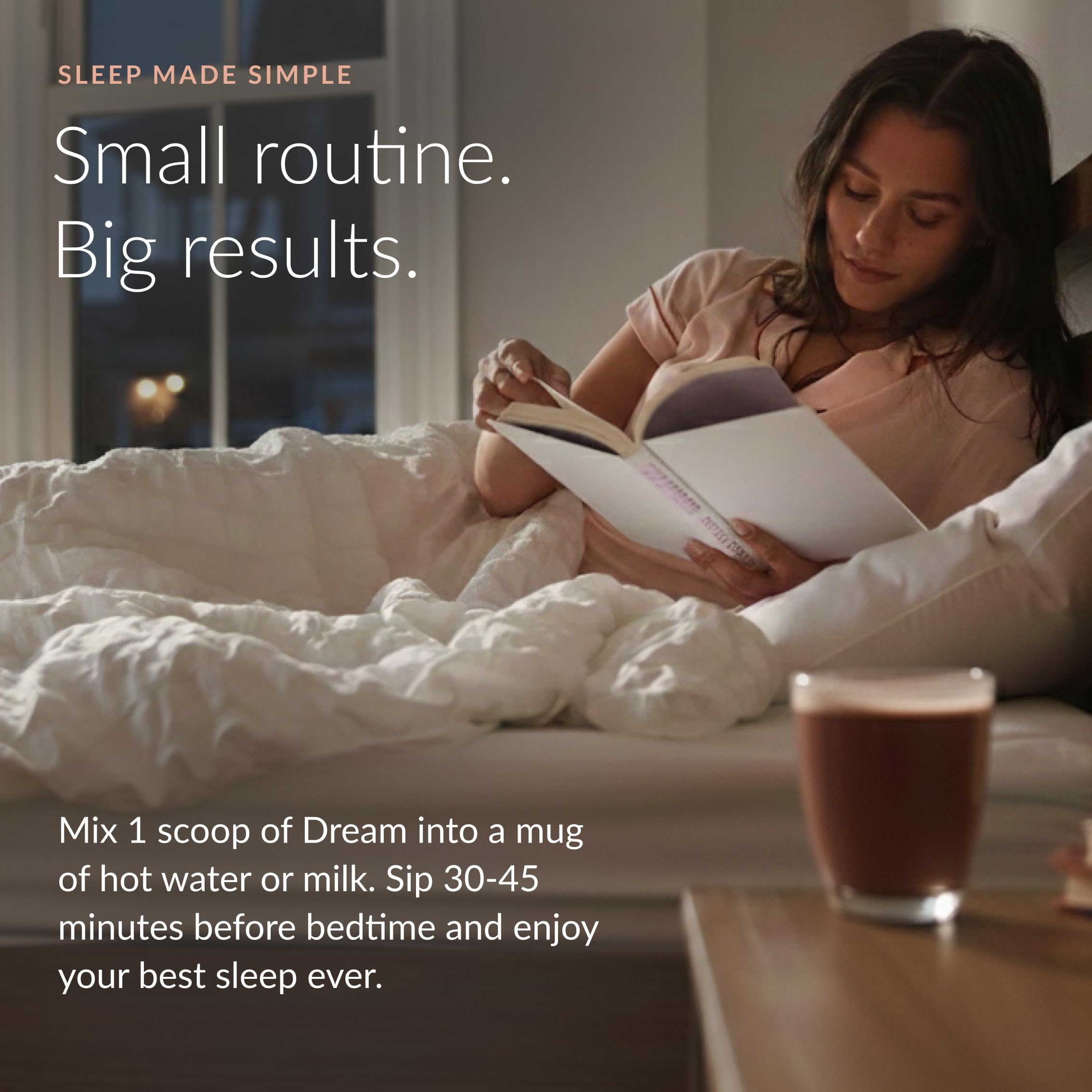 Beam Dream Sleep Powder Brownie Batter, L-Theanine, Apigenin, Reishi & Magnesium, Third Party Tested Natural Sleep Aid & Sleep Supplement, Health and Wellness Gift, Natural Sleep Support, 30 Servings