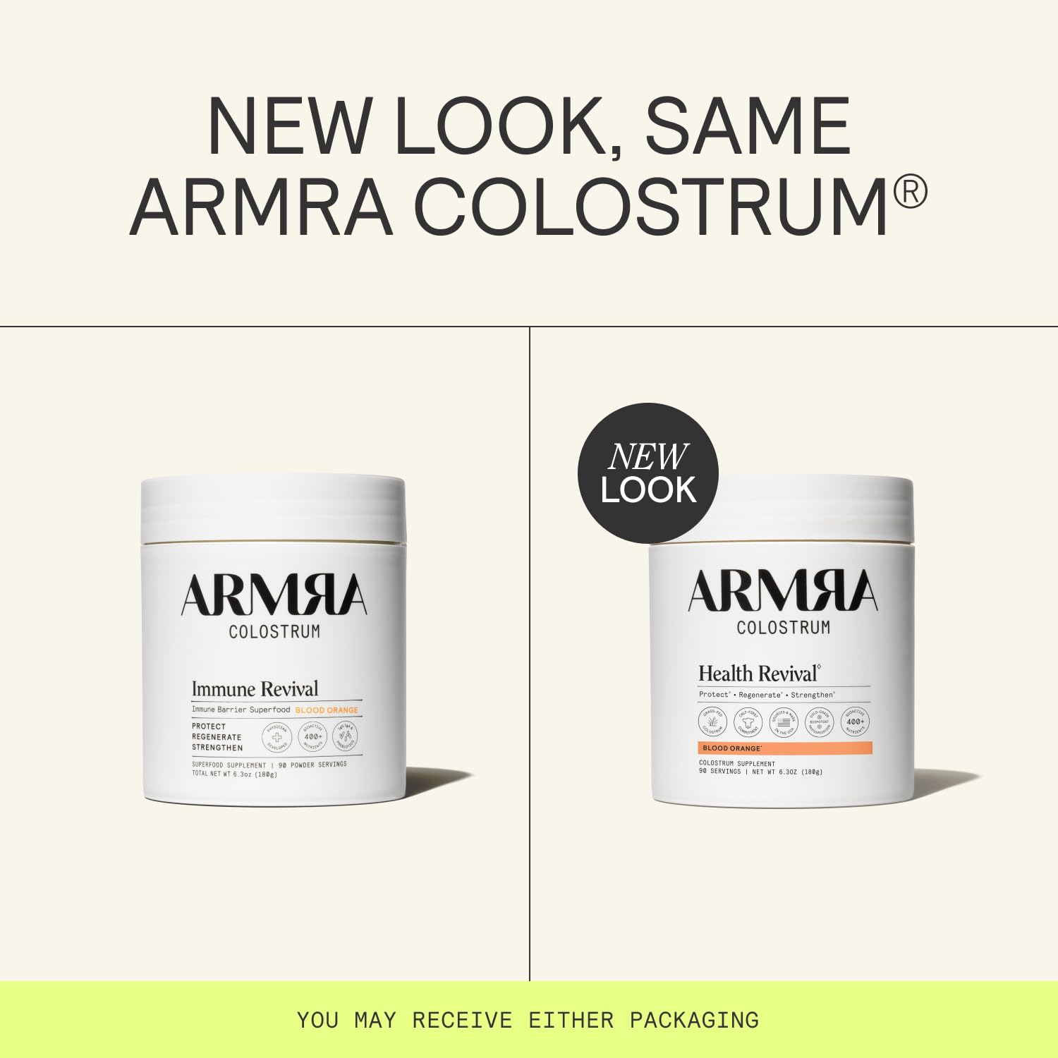 ARMRA Colostrum Powder | Blood Orange | Gut Health & Bloating | Skin & Hair | Immunity | Keto, Gluten & Fat-Free | 90 Servings