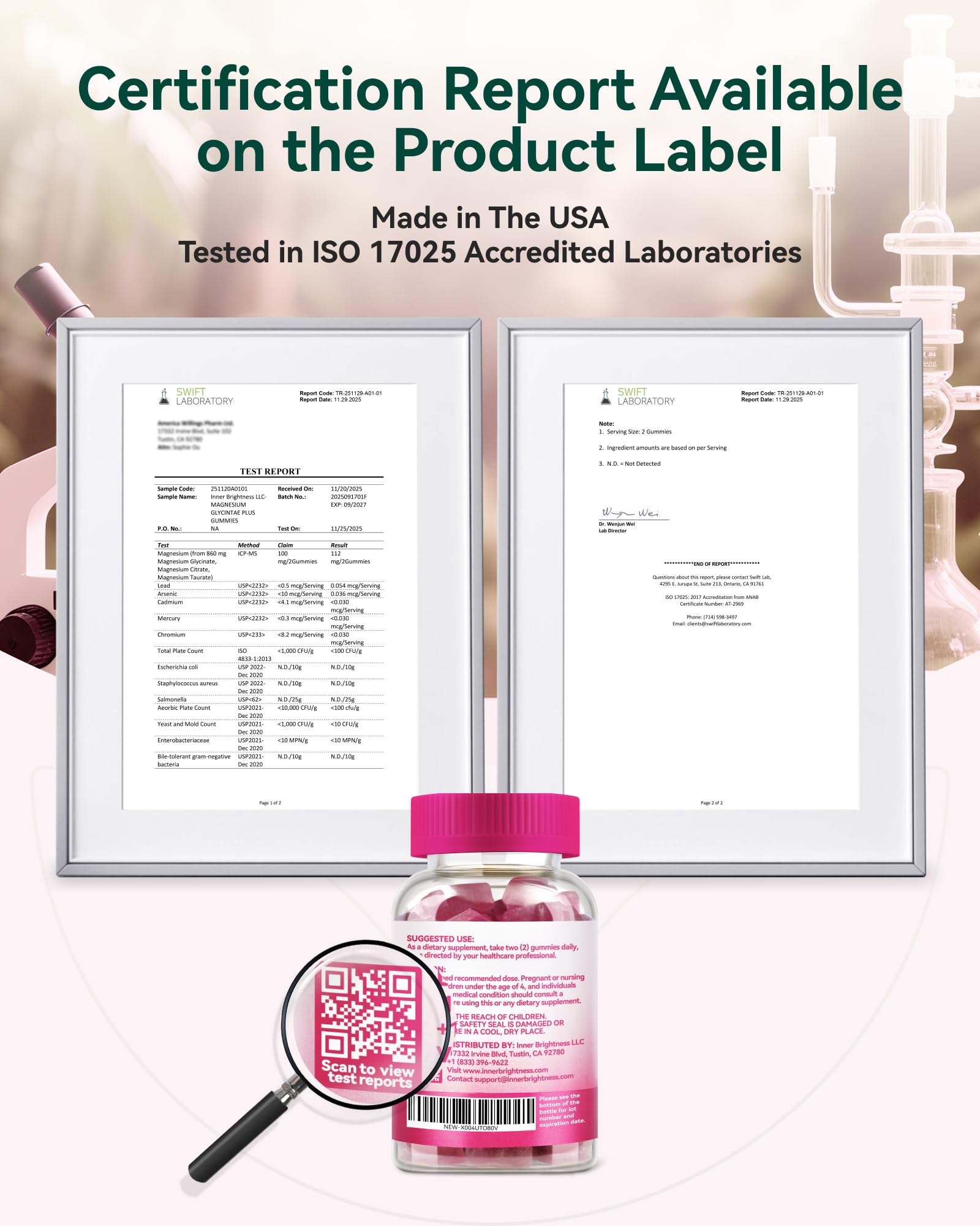 Magnesium Glycinate Plus Gummies 860mg, Sugar-Free, Non-GMO, Gluten-Free, Magnesium Gummies for Adults & Kids, Sleep, Relaxation & Focus, Magnesium Supplement for Women, Mixed Berry Flavor, 60 Count