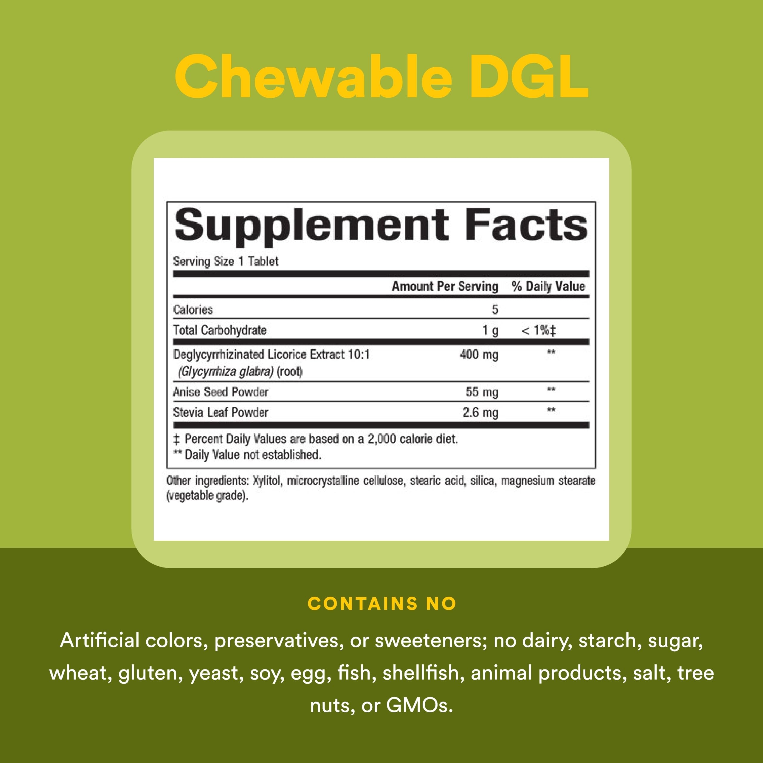Natural Factors DGL Chewable - Digestive Support Supplement with Licorice Root Extract - Chewable Tablets Support Stomach Lining & Health - Non-GMO & Gluten-Free - 180 Chewable Tablets (180 Servings)