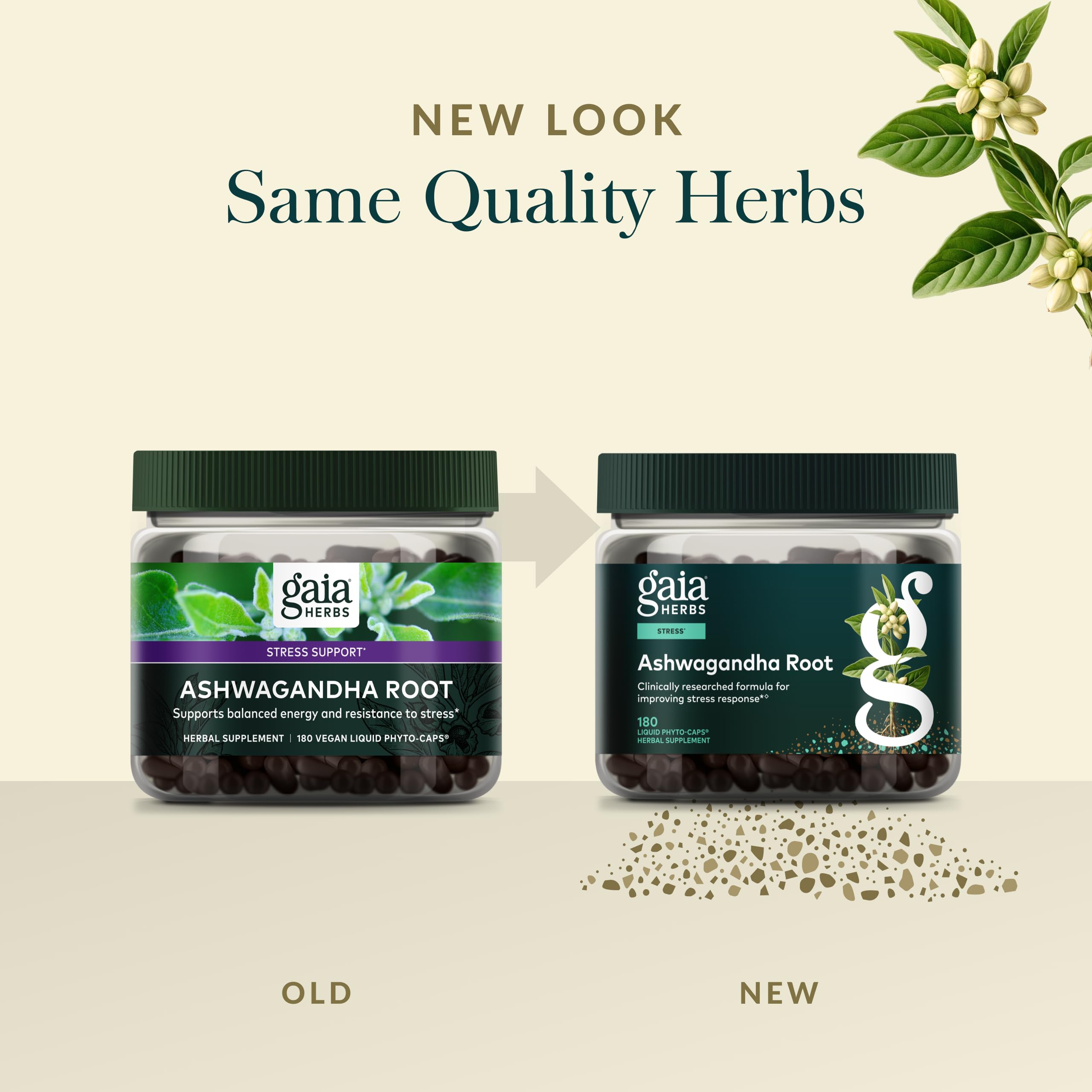 Gaia Herbs Ashwagandha Root - Stress Relief & Sleep Support Supplement - Supports Balanced Energy Levels & Positive Outlook* - 180 Vegan Liquid Phyto-Caps (90 Servings)