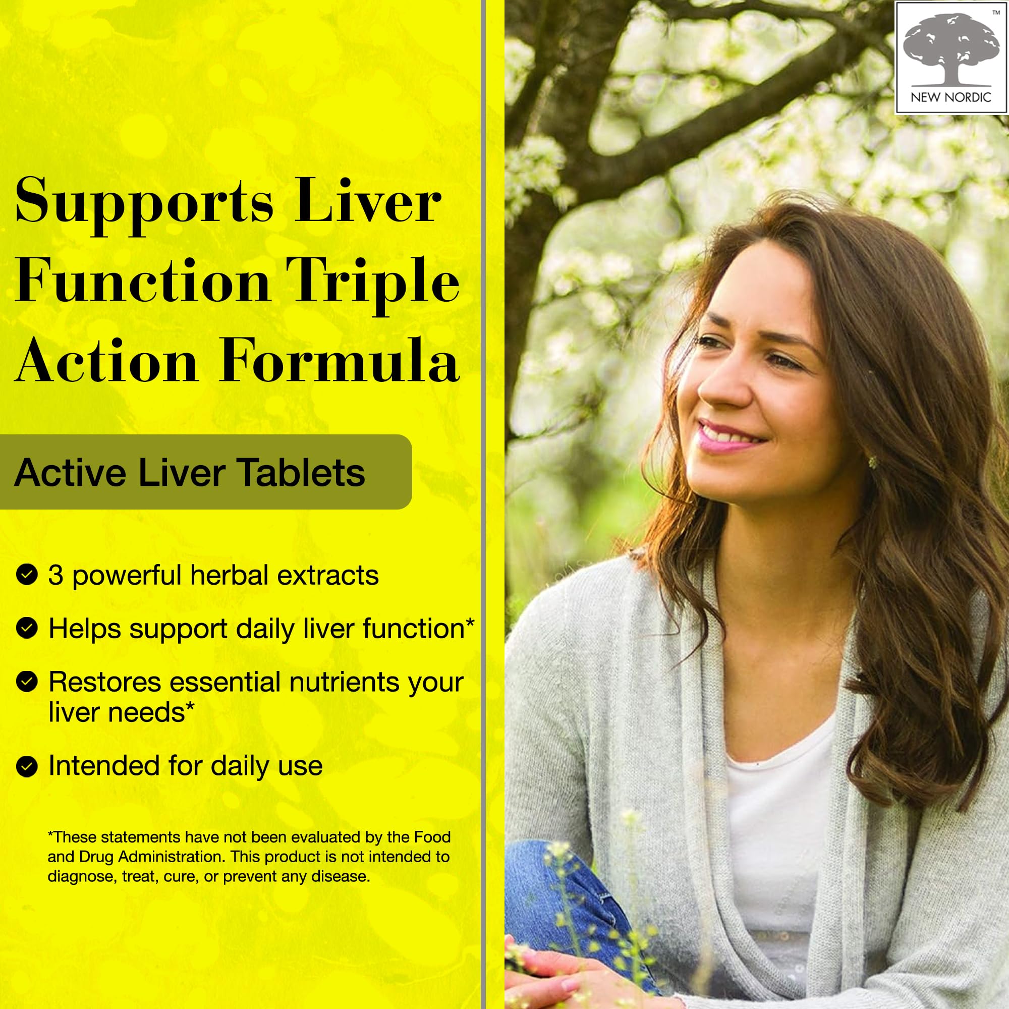 NEW NORDIC Active Liver 90-Day Supply, Daily Liver Supplement, Milk Thistle, Artichoke & Turmeric, 90 Tablets