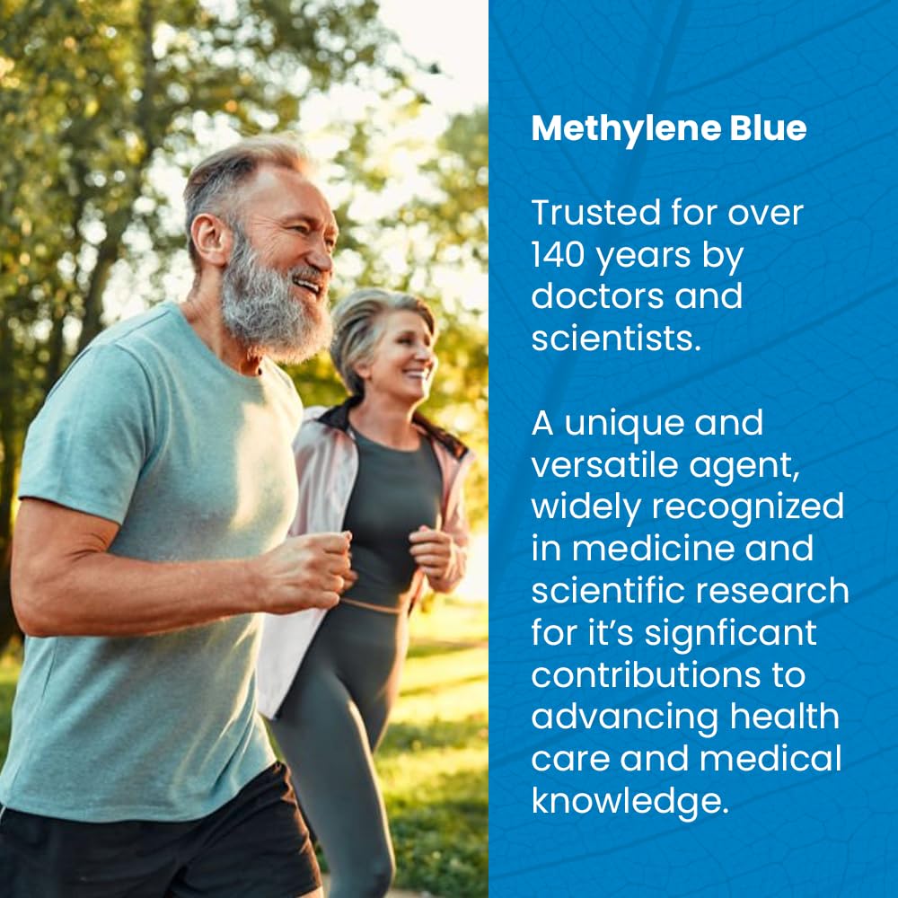 Sweat & Soul Methylene Blue Pharmaceutical Grade 2oz - Made in USA - Balanced Electrolytic 1% Solution - USP Grade, No Formaldehyde, No Alcohol, 3rd Party Tested