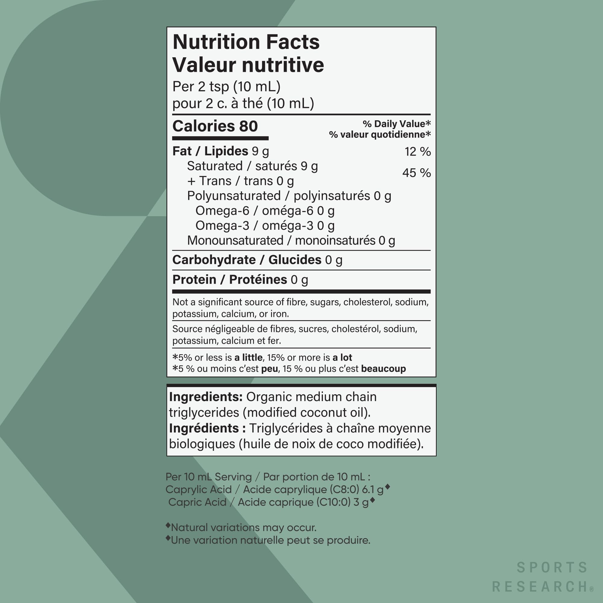 Sports Research Organic MCT Oil - Keto & Vegan MCTs C8, C10 from Coconuts - Fatty Acid Brain & Body Fuel, Non-GMO & Gluten Free - Flavorless Oil, Perfect in Coffee, Tea & Protein Shakes - 32 oz