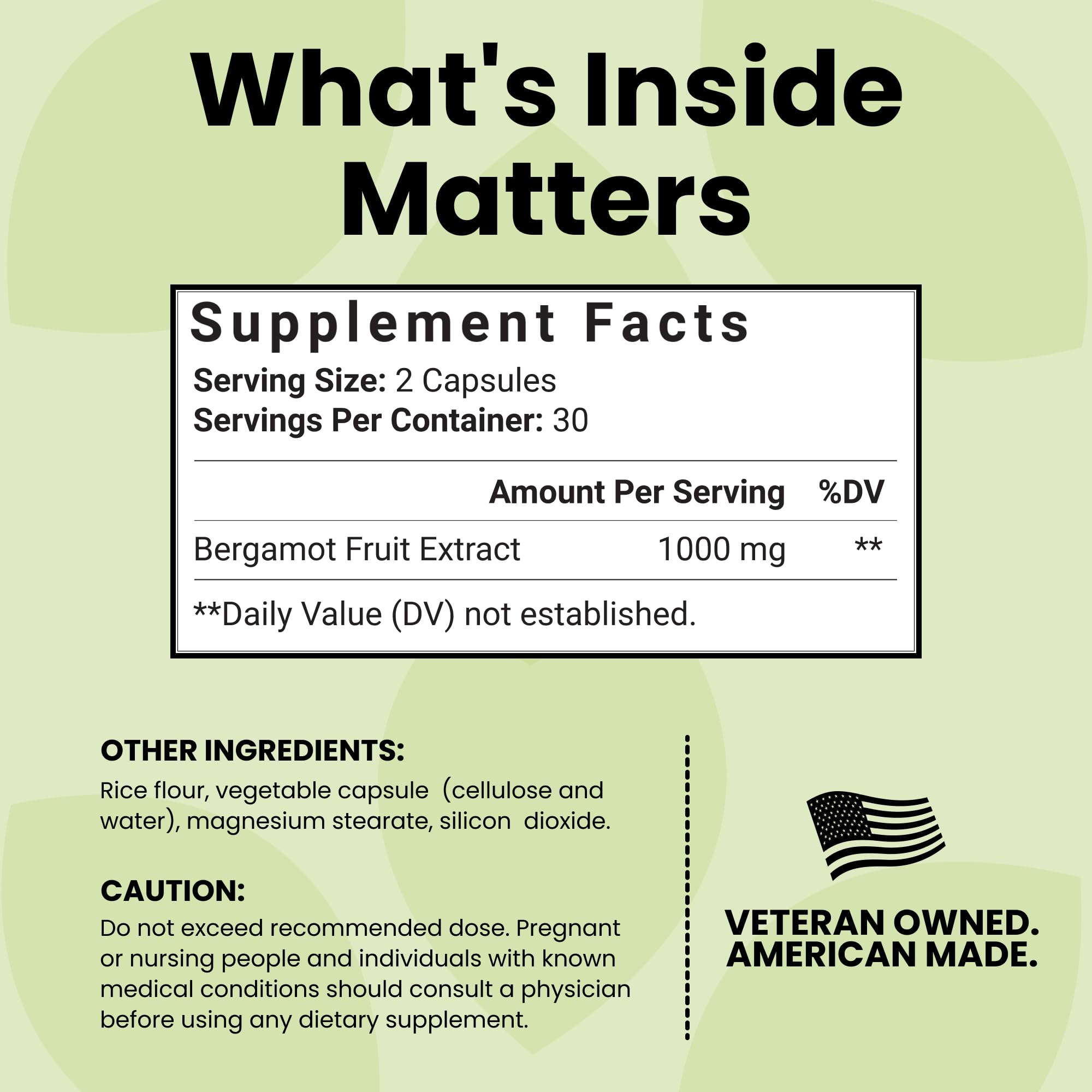 Luma Nutrition Citrus Bergamot 1000mg - Citrus Bergamot Supplement - Made in The USA - Veteran Owned - 60 Capsules