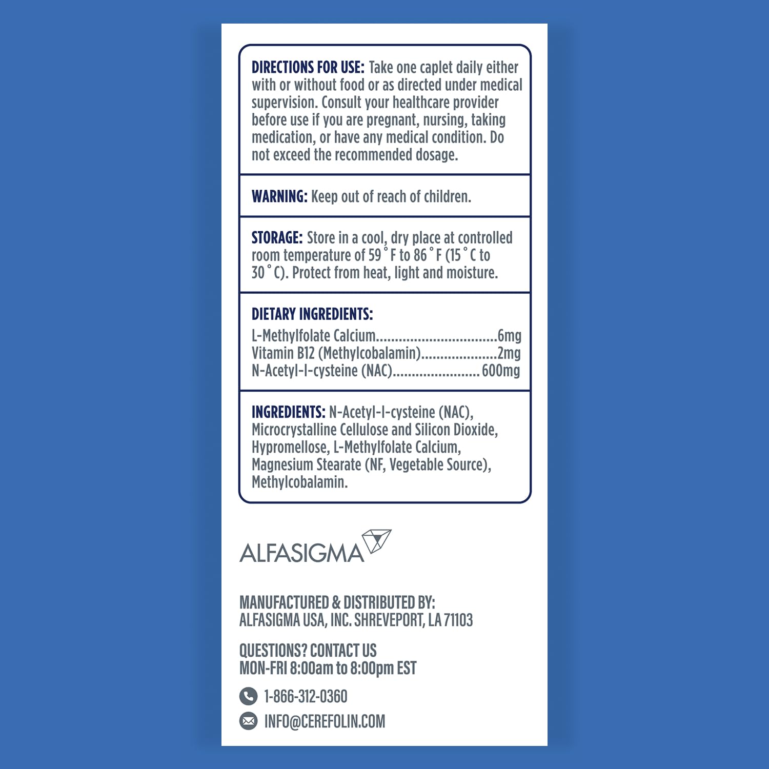 Cerefolin Brain Wellness, Targeted Nutrition for Cognitive Support, Improves Memory, Focus & Concentration, L-Methylfolate, NAC, B12, Neurologist Recommended (30 Count)