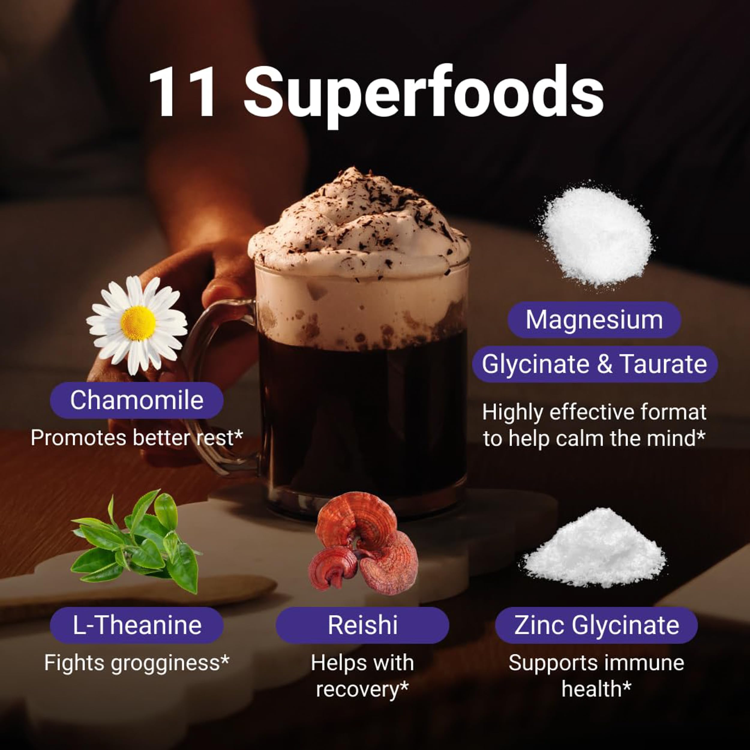 MoonBrew Nighttime Magnesium Hot Cocoa Jar, Natural Sleep Aid Drink Mix for Adults - Calming Melatonin-Free Sleep Support - Sleepy Hot Chocolate Powder with L-Theanine, Chamomile & Zinc Glycinate