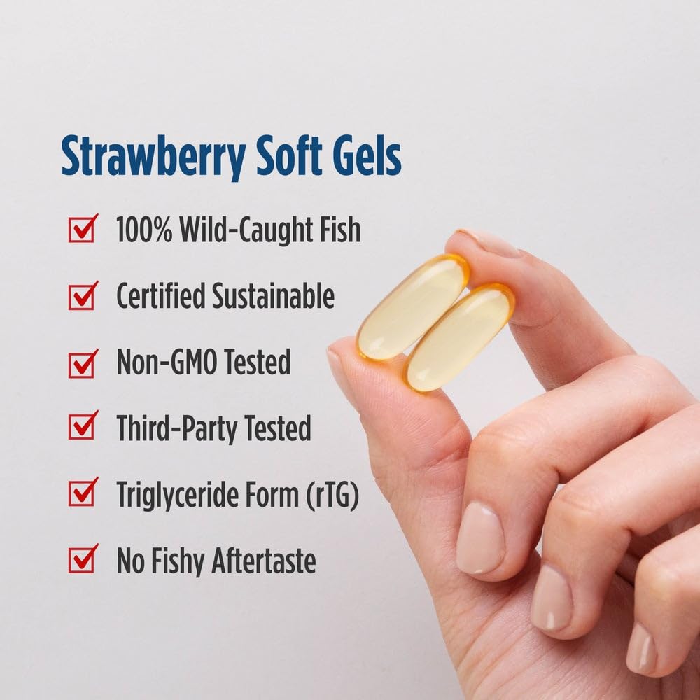 Nordic Naturals DHA Xtra, Strawberry - 90 Soft Gels - 1660 mg Omega-3 - High-Intensity DHA Formula for Brain & Nervous System Support - Non-GMO - 45 Servings