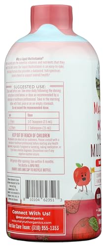 MaryRuth's Liquid Morning Multivitamin for Kids | Kids Multivitamin | Immune Support Supplement | Vitamin C | Vitamin D | Essential Nutrients | Vegan | 30-180 Servings | 15.22 fl oz