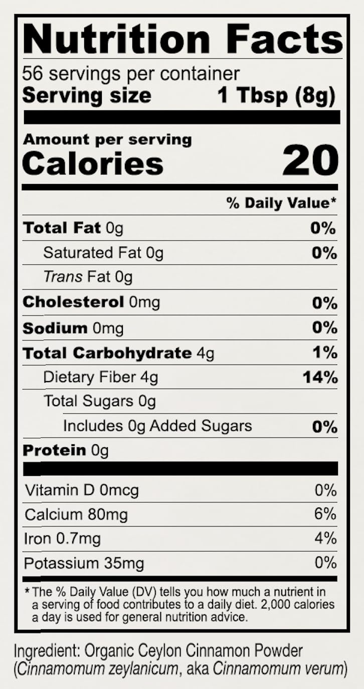 Anthony's Organic Ceylon Cinnamon Powder, 1 lb, Ground, Gluten Free, Non Irradiated, Non GMO, Keto Friendly