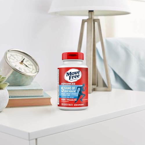 Move Free Advanced Glucosamine Chondroitin MSM + Vitamin D3 Joint Support Supplement, Supports Mobility Comfort Strength Flexibility & Bone + Immune Health - Tablet, 3x120ct Bottles (120 servings)*