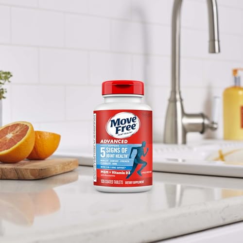 Move Free Advanced Glucosamine Chondroitin MSM + Vitamin D3 Joint Support Supplement, Supports Mobility Comfort Strength Flexibility & Bone + Immune Health - Tablet, 3x120ct Bottles (120 servings)*