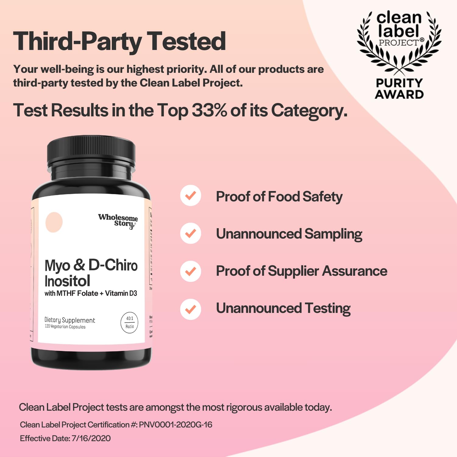 Myo-Inositol & D-Chiro Inositol Capsules with MTHF, Folate, Vitamin D| Support for Ovarian Function, Hormone Balance, & Homocysteine Levels | Fertility Supplements for Women | 40:1 Ratio