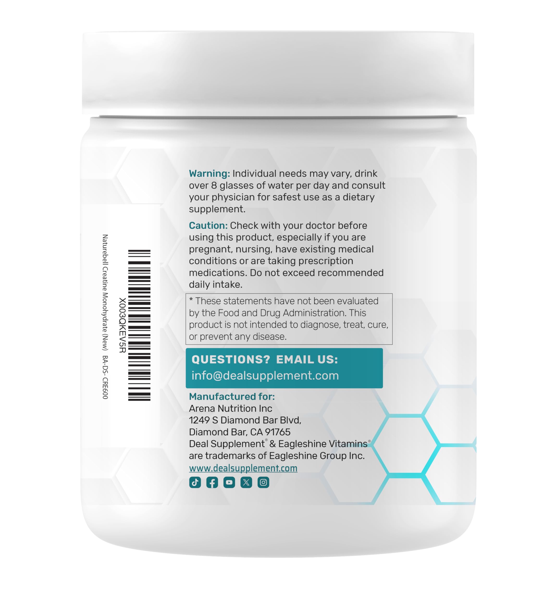 Instant Creatine Monohydrate Powder, 5g Per Serving – 120 Servings | Micronized, Unflavored, Fast Absorbing Formula | Supports Strength, Power & High-Intensity Training | Vegan, Keto, Non-GMO