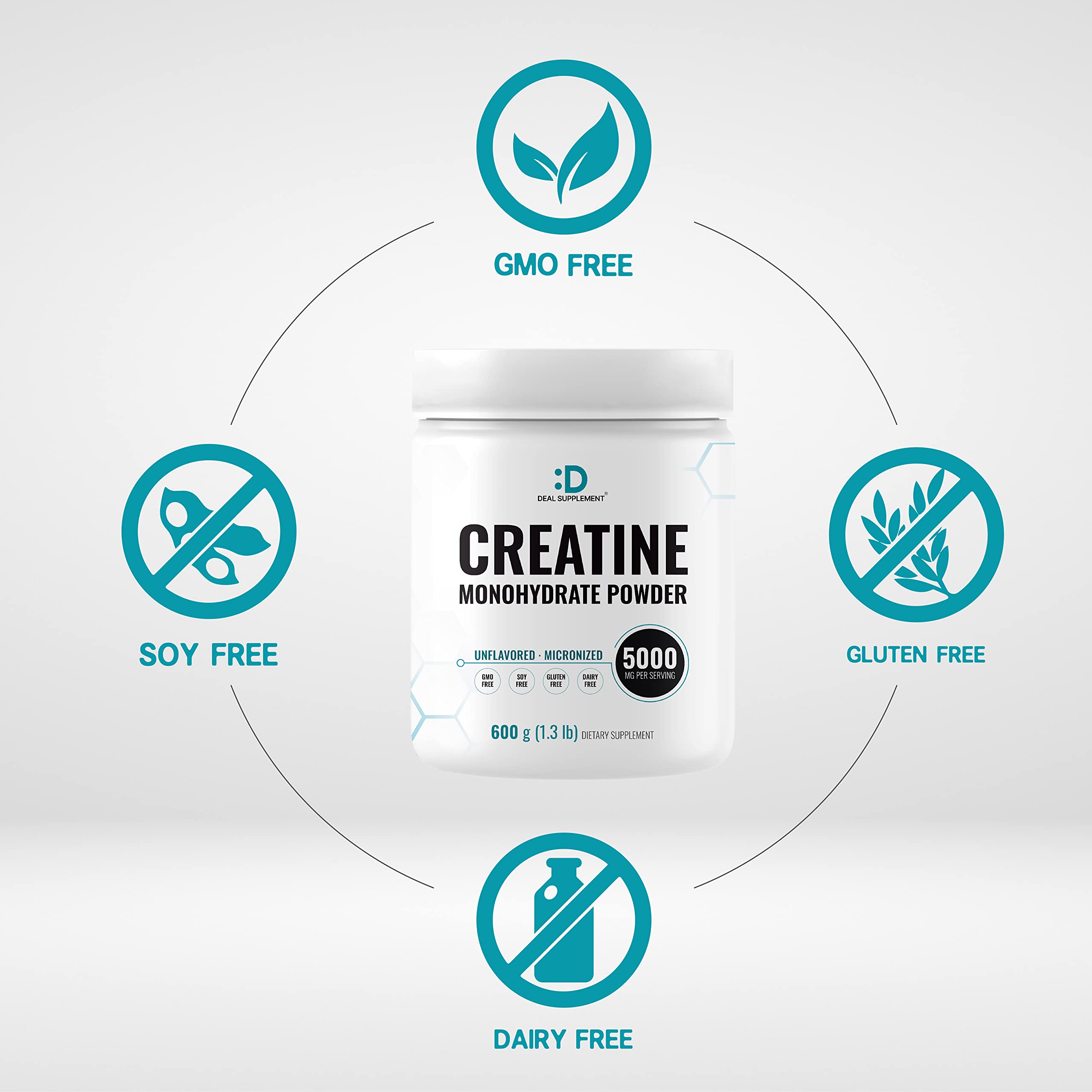 Instant Creatine Monohydrate Powder, 5g Per Serving – 120 Servings | Micronized, Unflavored, Fast Absorbing Formula | Supports Strength, Power & High-Intensity Training | Vegan, Keto, Non-GMO
