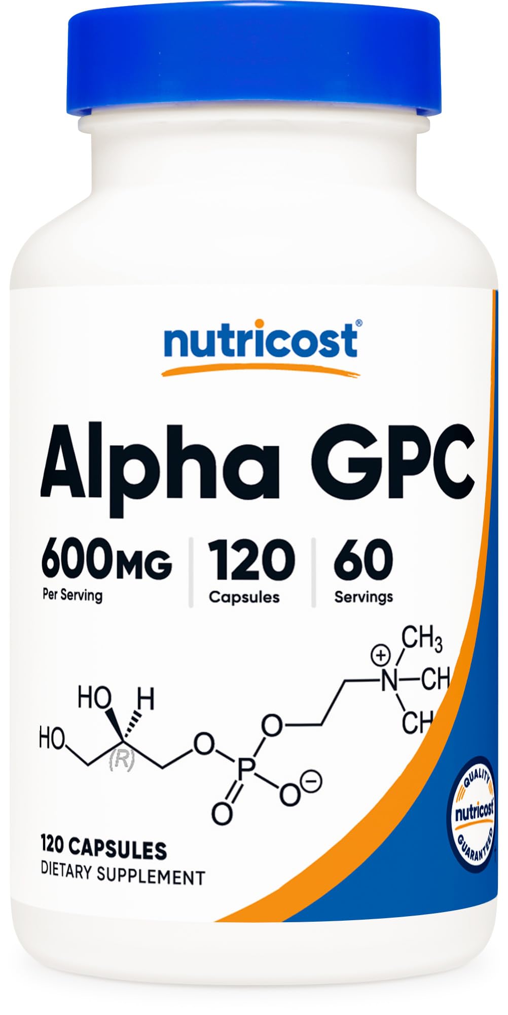 Nutricost Alpha GPC 600mg, 120 Vegetarian Capsules - Non-GMO and Gluten Free, 300mg Per Capsule