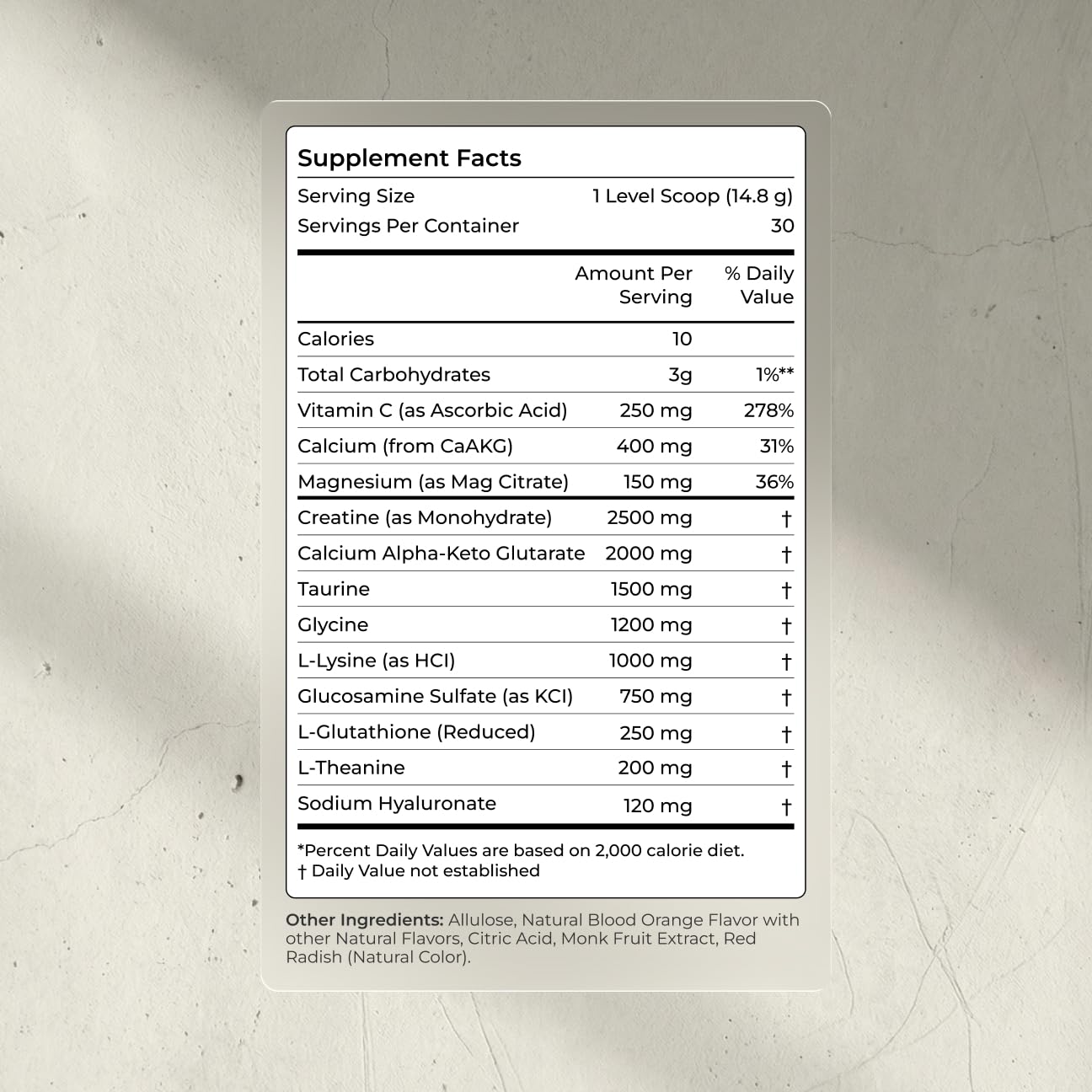 Blueprint Bryan Johnson Longevity Mix - Muscle Builder & Recovery Supplement - Promotes Focus and Balanced Mood - Magnesium, Creatine, L-Theanine, Glutathione & Vitamin C- 30 Servings, Blood Orange