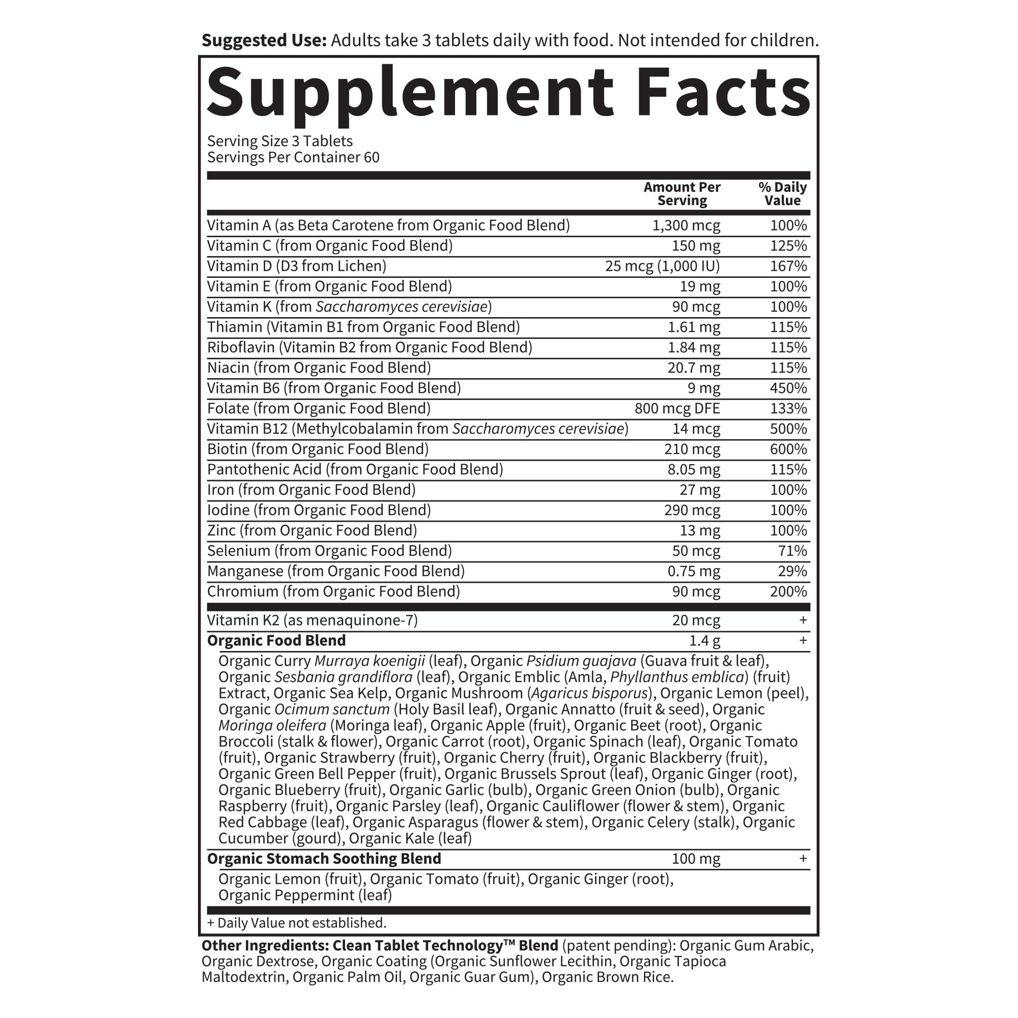 Garden of Life Organics Women’s Prenatal Multivitamin with Vitamin D3, B6, B12, C & Iron, Folate for Energy & Healthy Fetal Development – Organic, Non-GMO, Gluten-Free, Vegan, 60 Day Supply