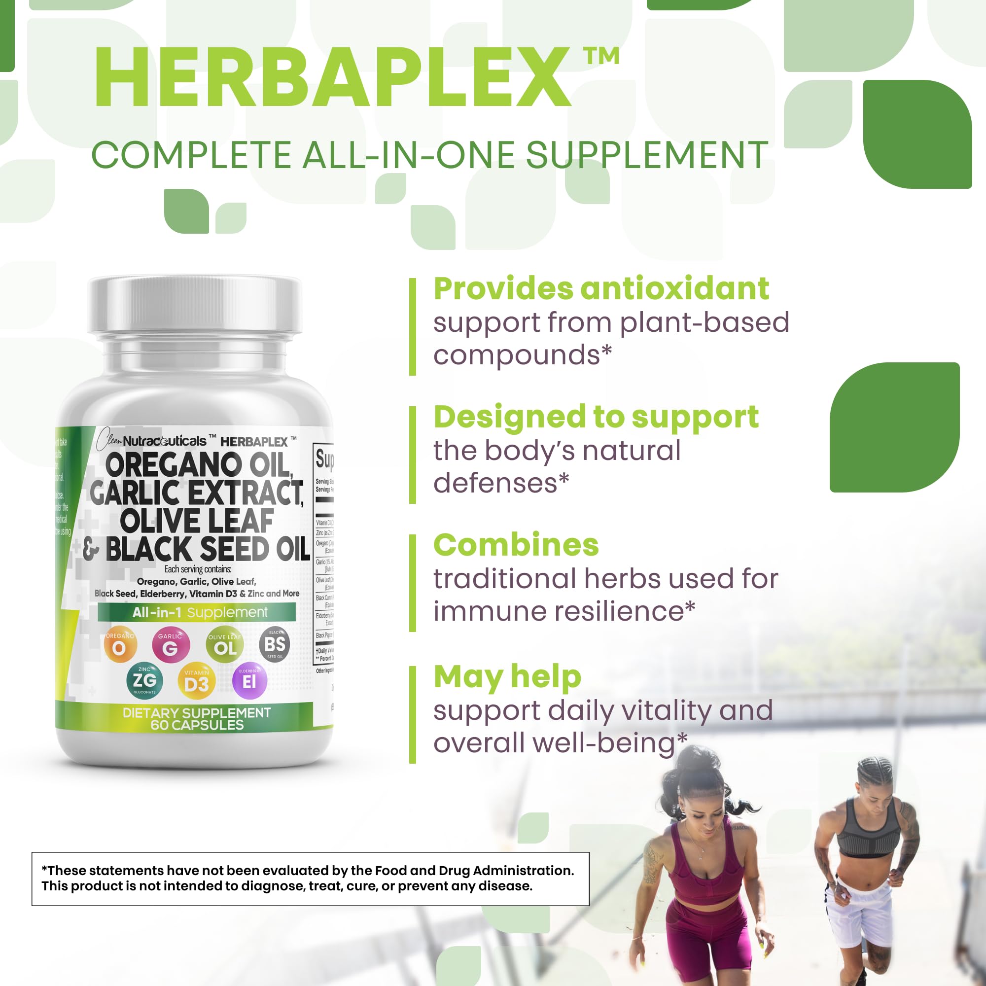 Clean Nutra Oregano Oil with Black Seed Oil Garlic Olive Leaf Extract - Oil of Oregano Capsules Immune Support Carvacrol & Thymoquinone Supplement for Women and Men + Elderberry Vitamin D3 & Zinc